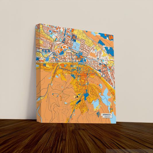 Eisenach Germany Colorful City Map Canvas Print