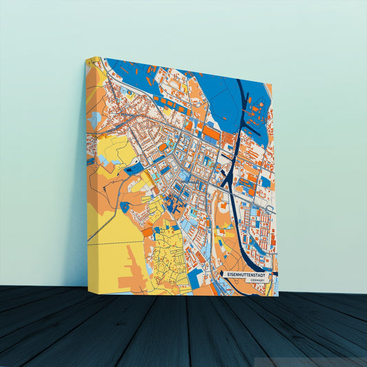 Eisenhüttenstadt Germany Colorful City Map Canvas Print