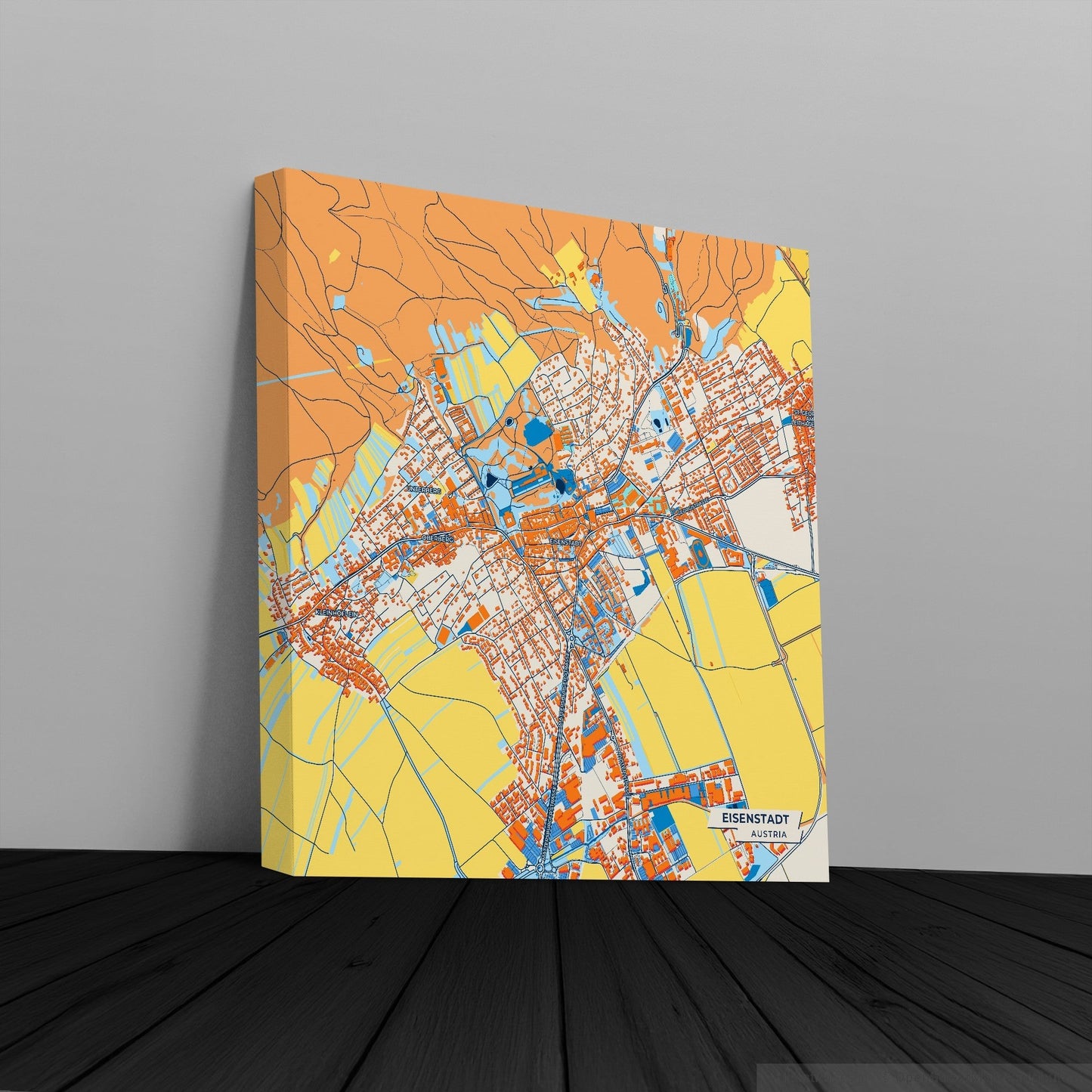 Eisenstadt Austria Colorful City Map Canvas Print