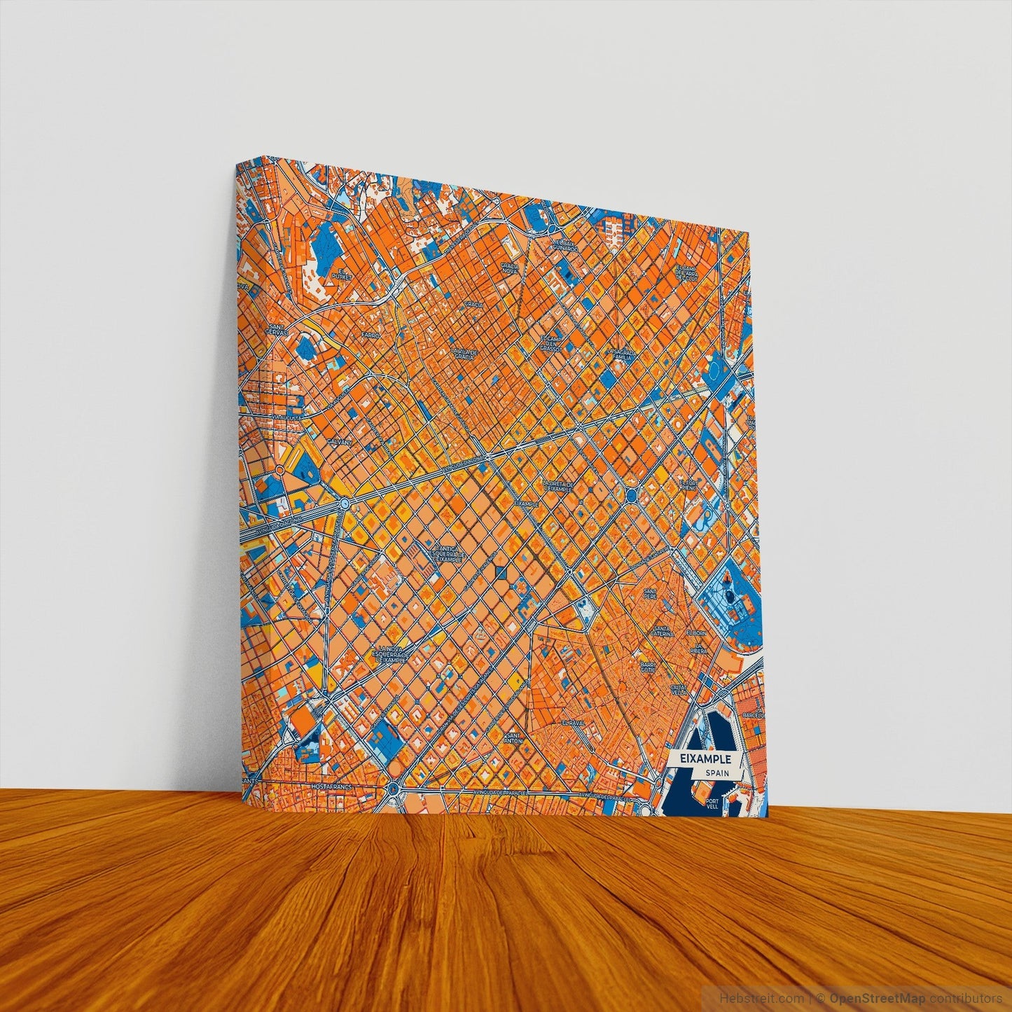Eixample Spain Colorful City Map Canvas Print