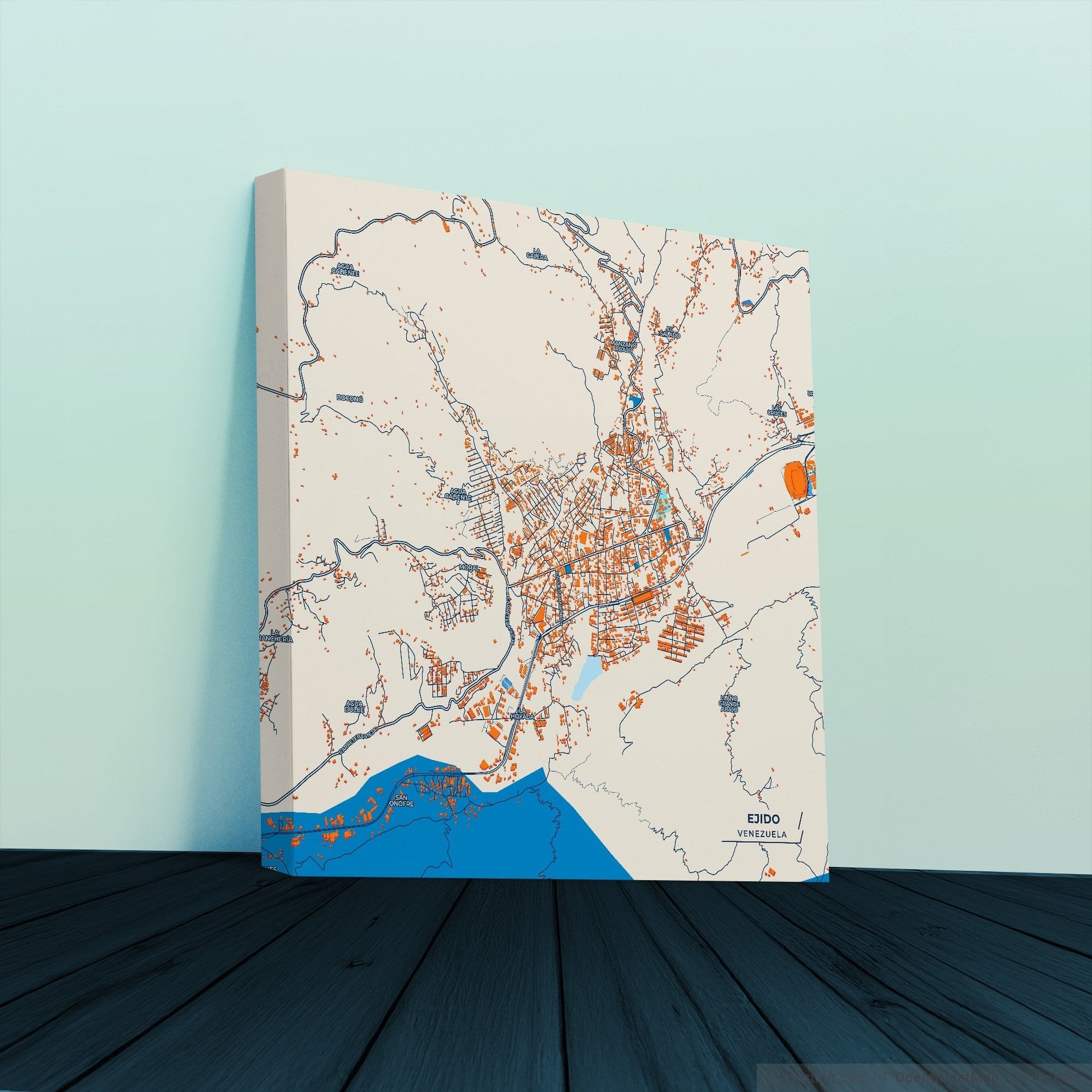 Ejido Venezuela Colorful City Map Canvas Print