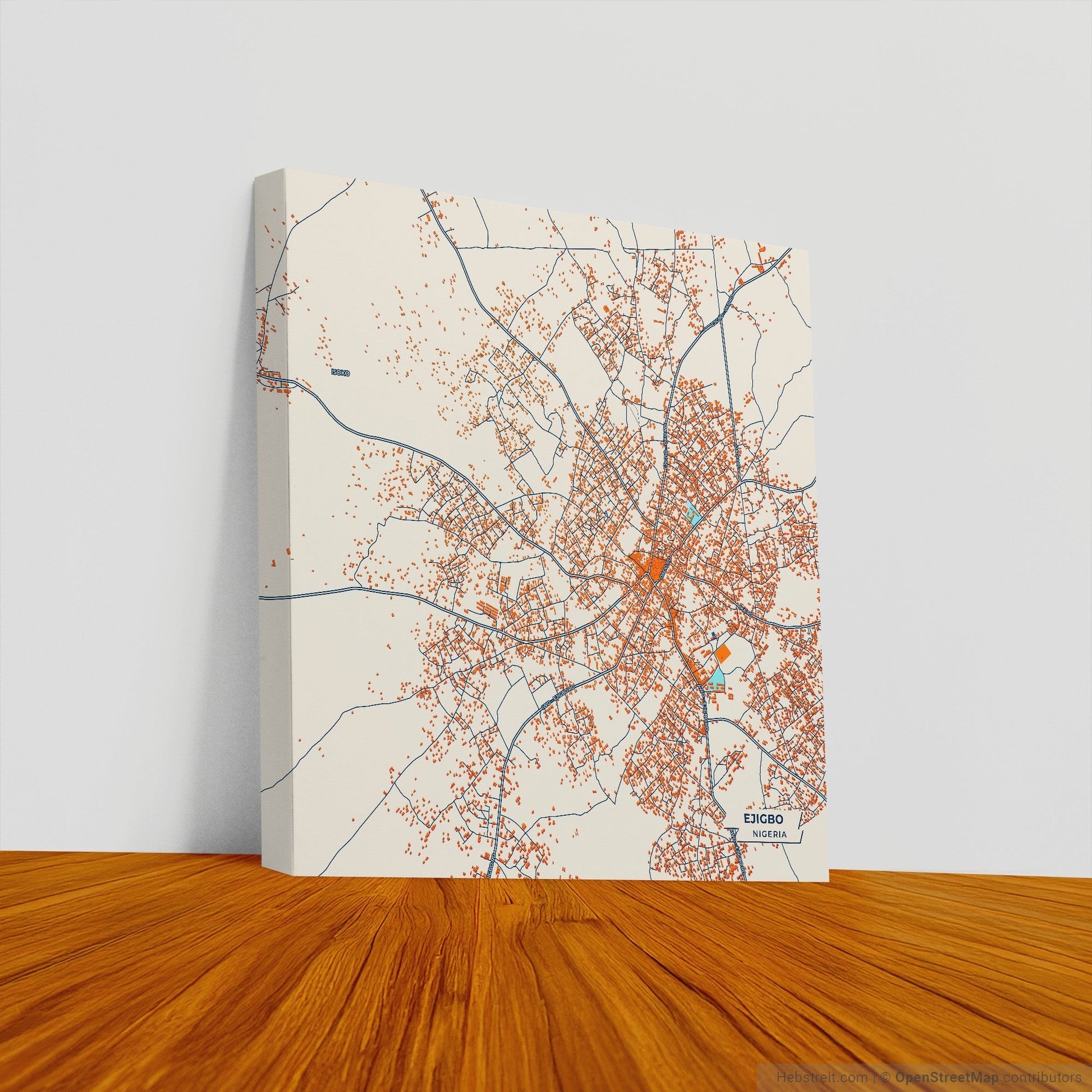 Ejigbo Nigeria Colorful City Map Canvas Print