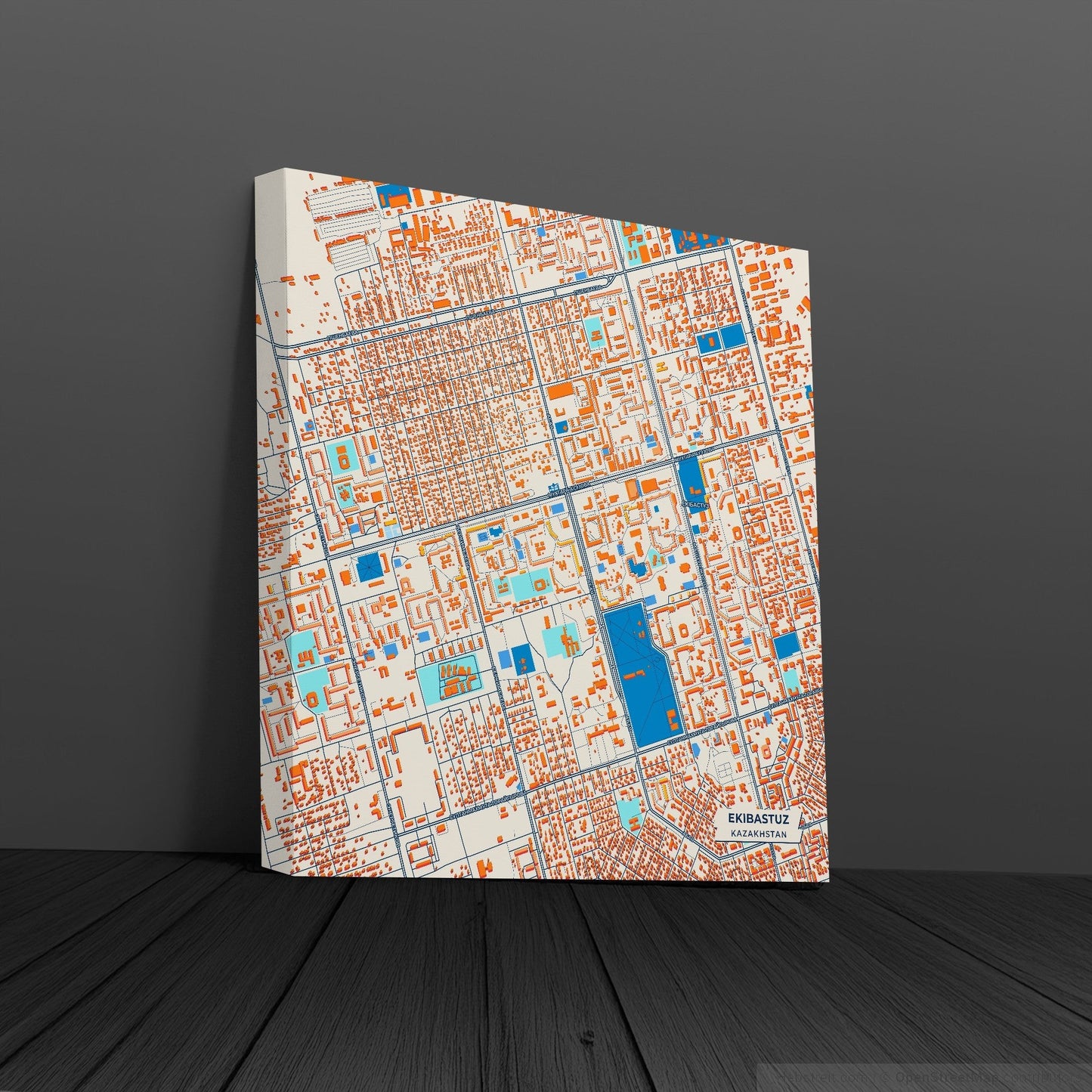 Ekibastuz Kazakhstan Colorful City Map Canvas Print