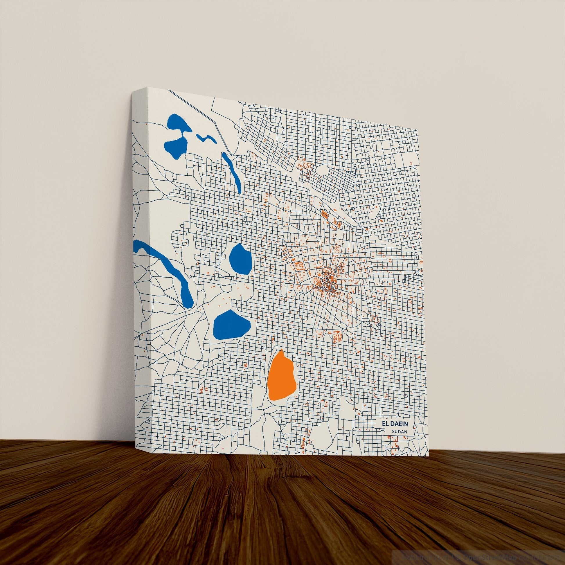 El Daein Sudan Colorful City Map Canvas Print