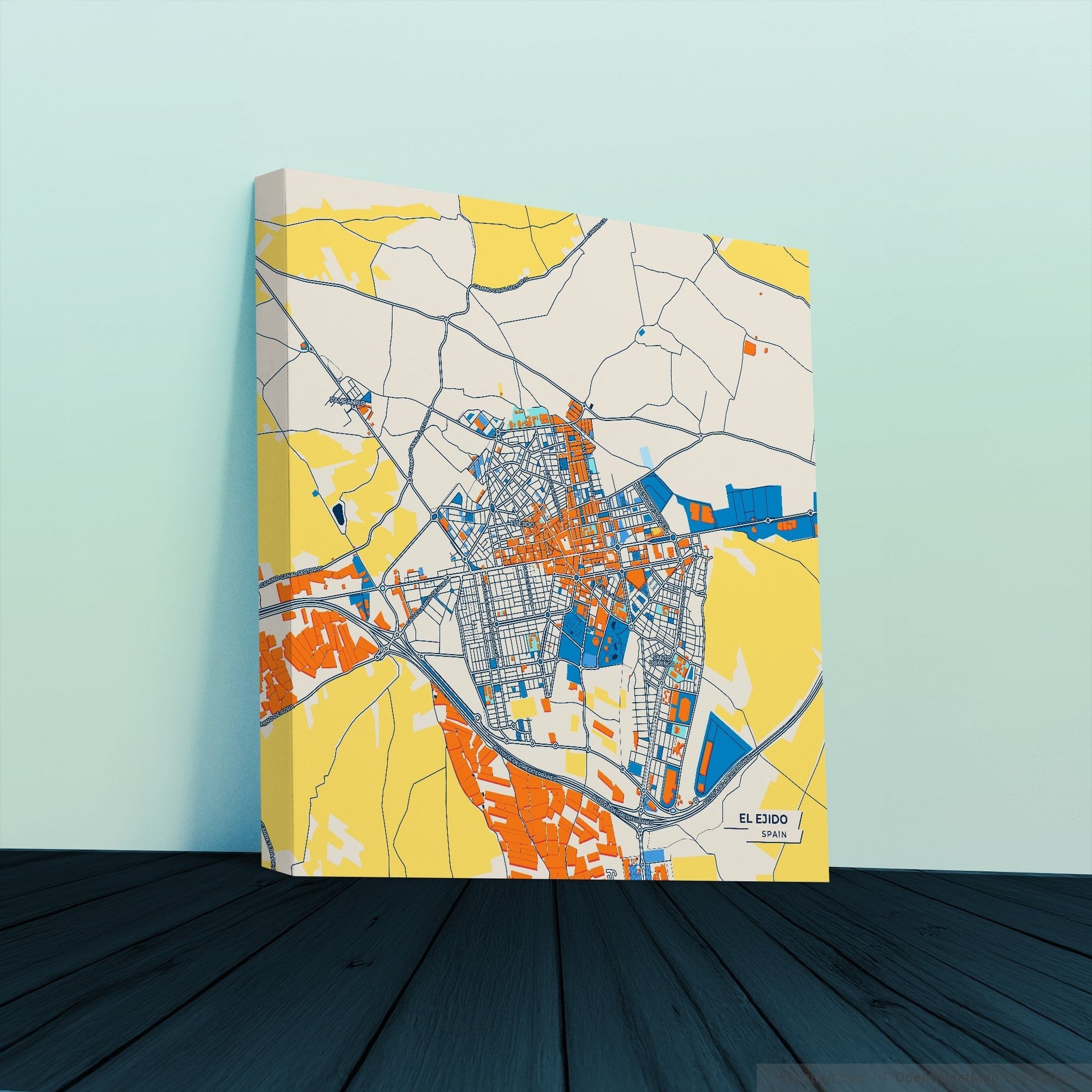El Ejido Spain Colorful City Map Canvas Print