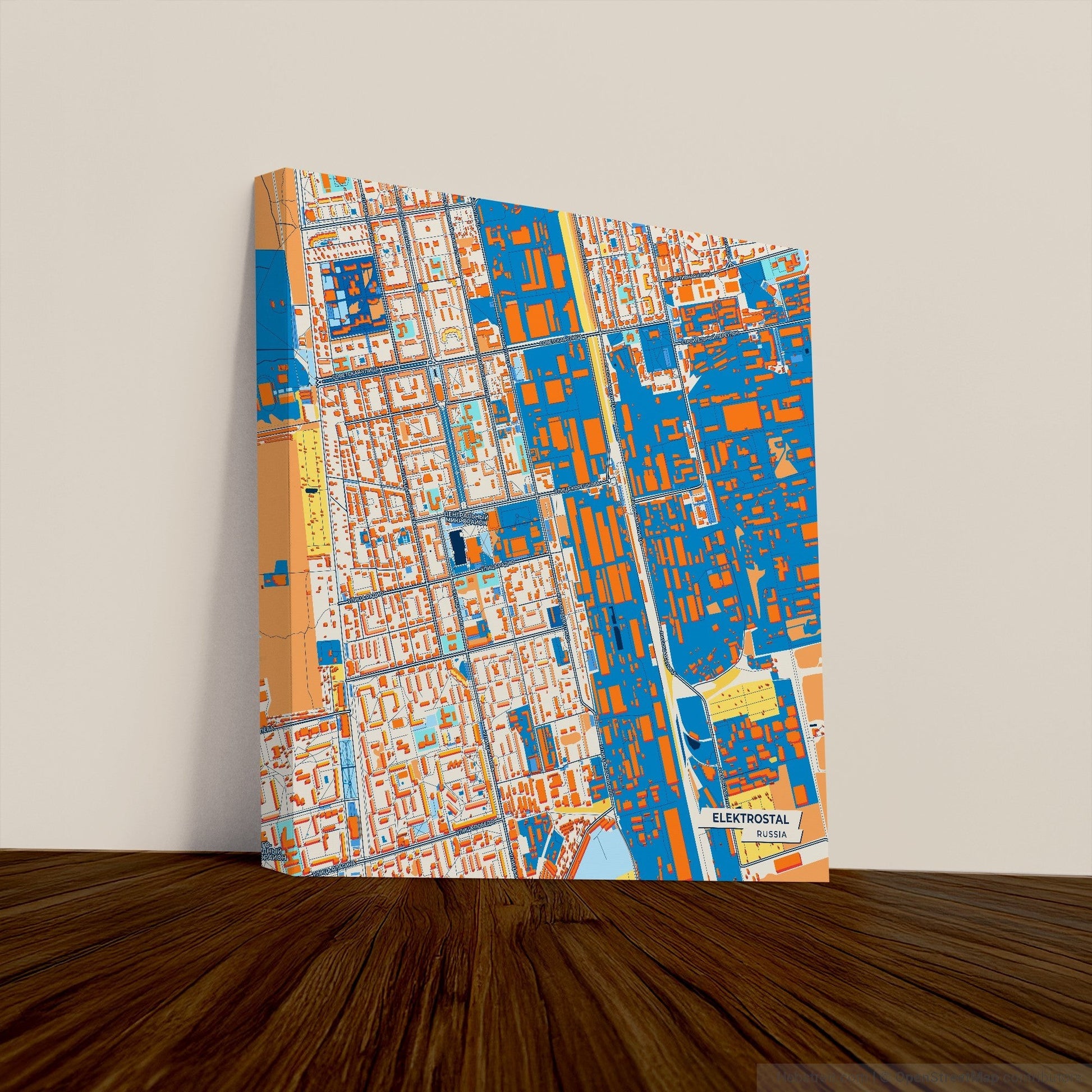 Электростали Russia Colorful City Map Canvas Print