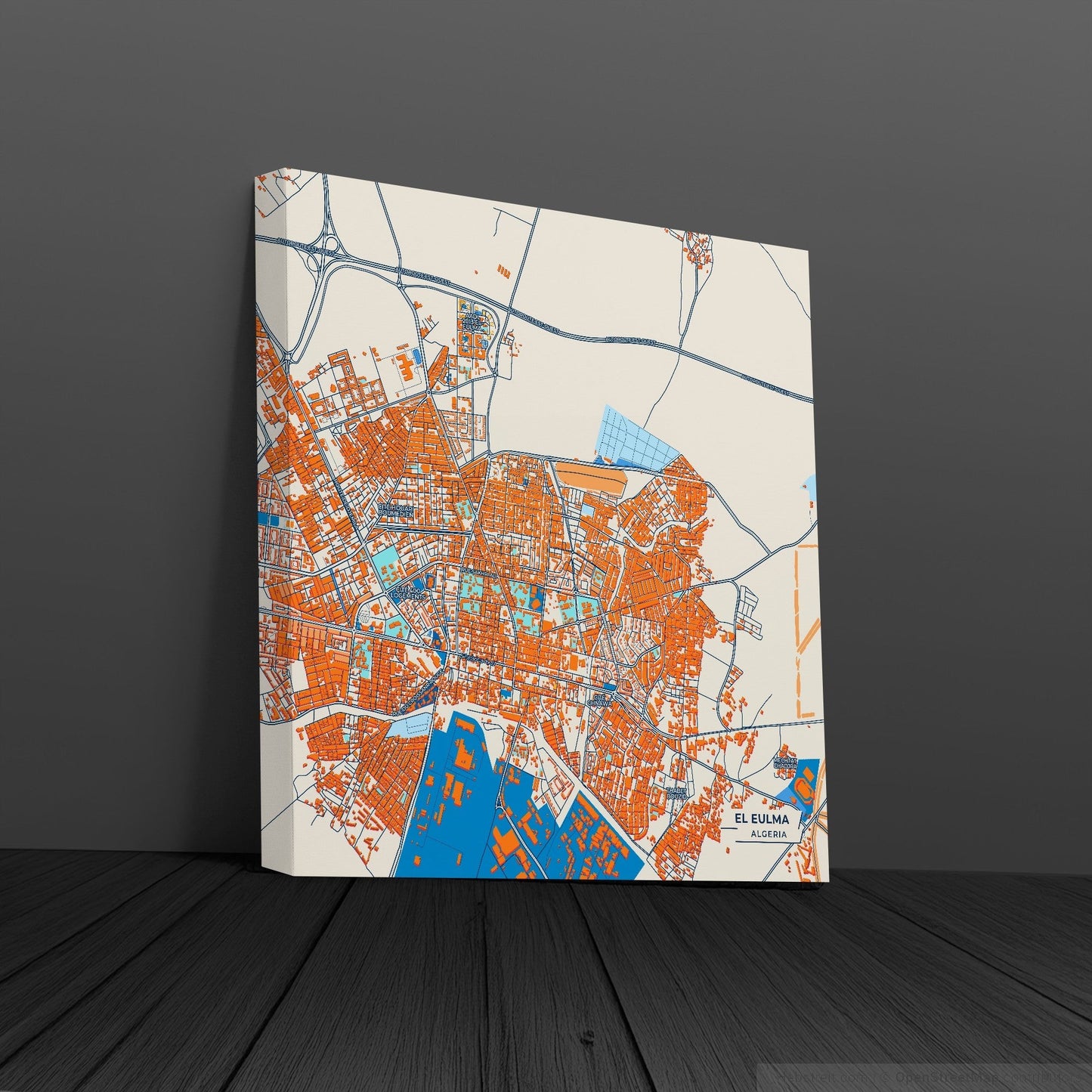 El Eulma Algeria Colorful City Map Canvas Print