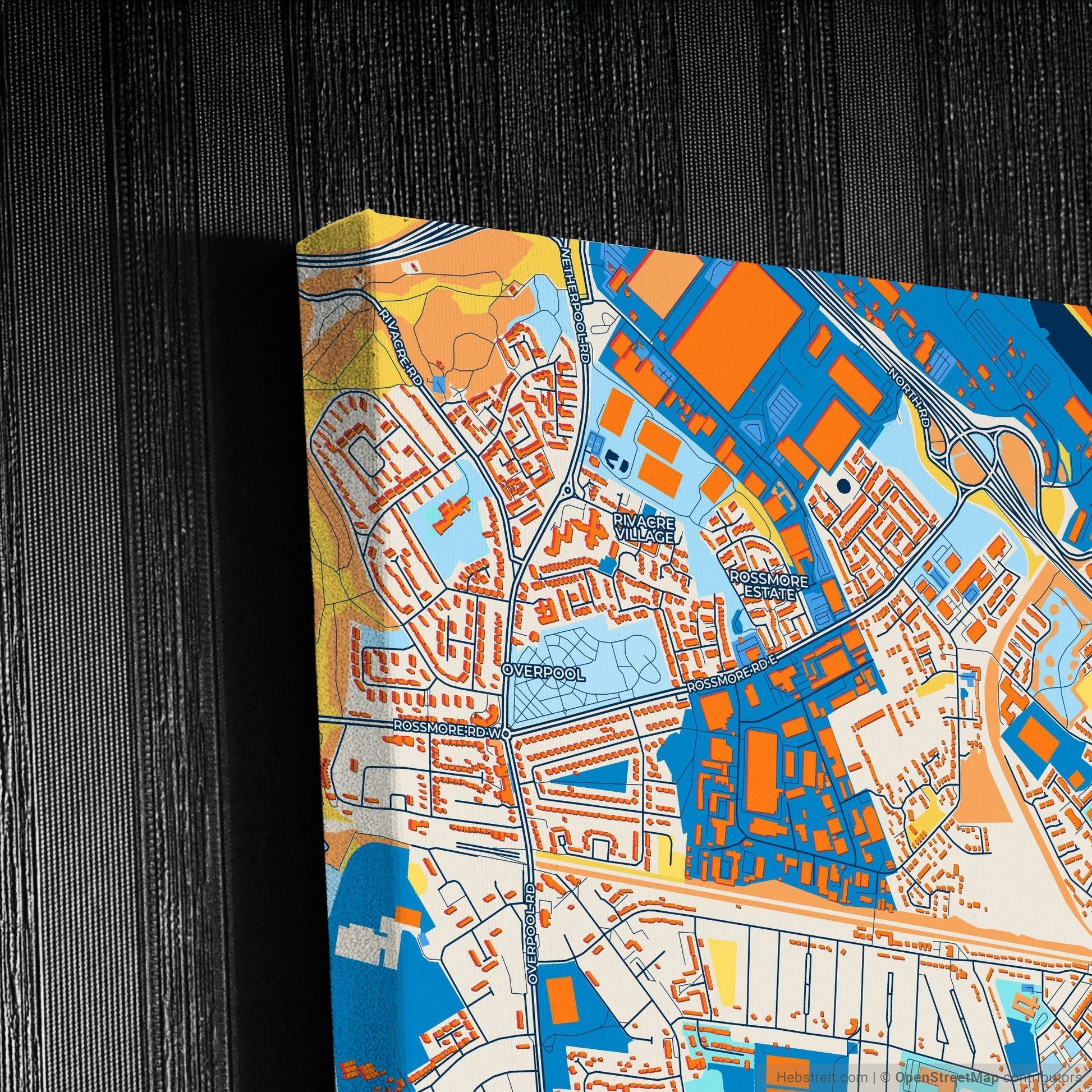 Ellesmere Port England Colorful City Map Canvas Print Detail