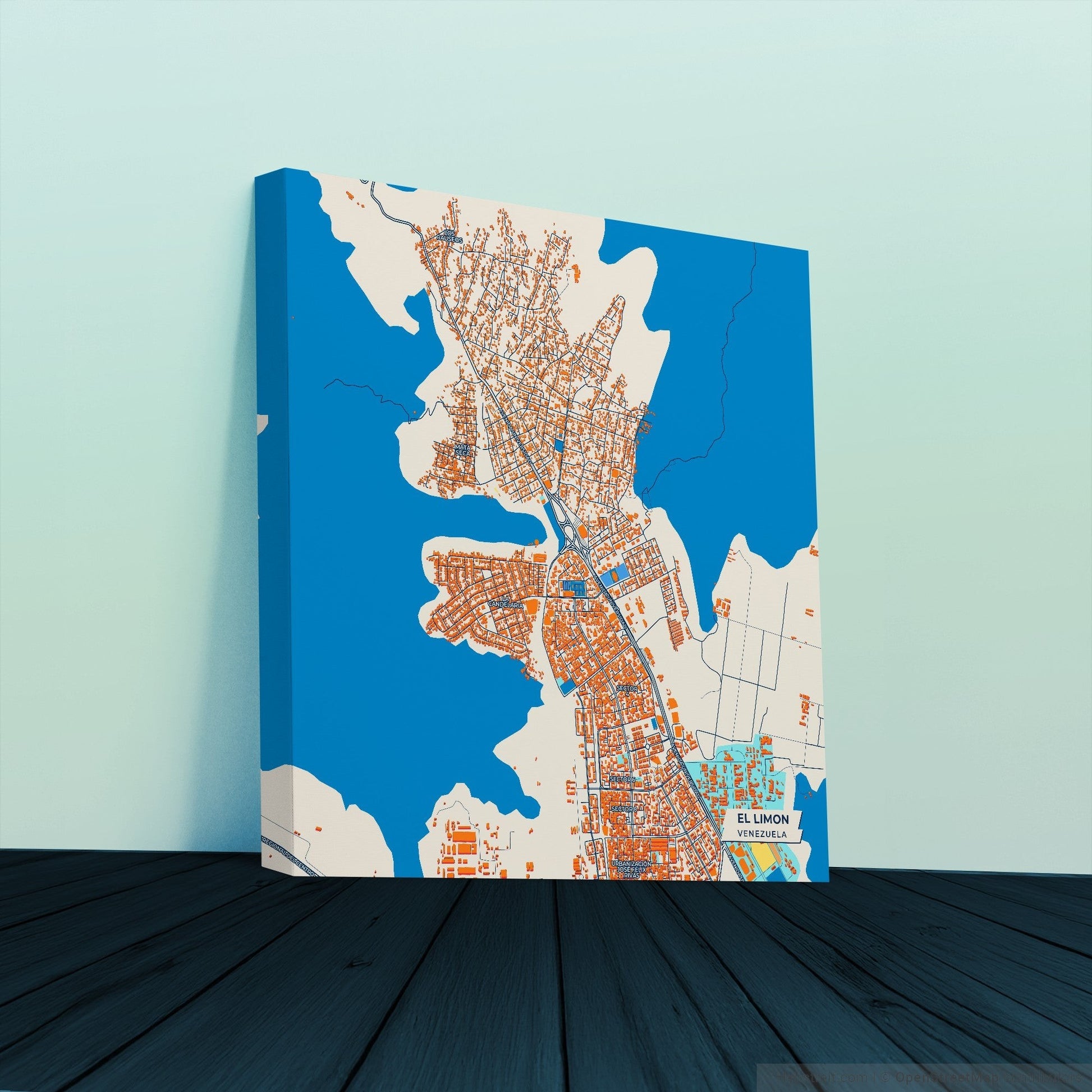 El Limon Venezuela Colorful City Map Canvas Print
