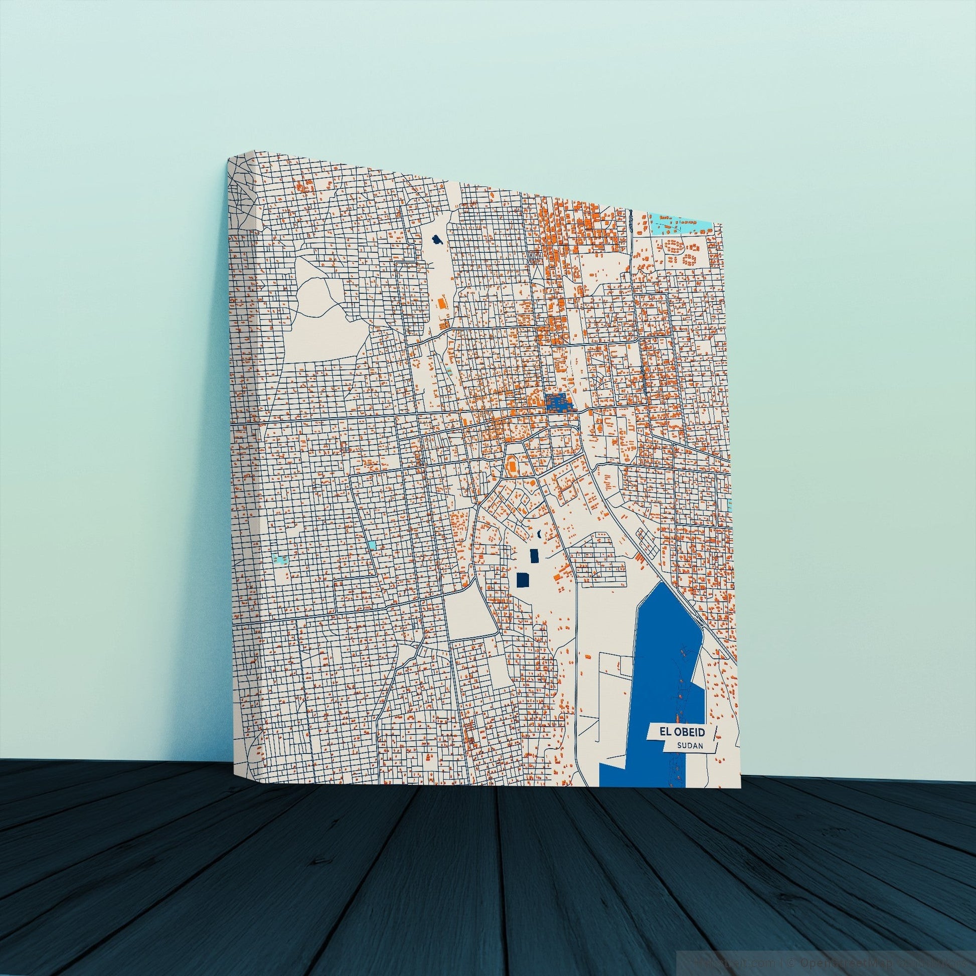 El Obeid Sudan Colorful City Map Canvas Print