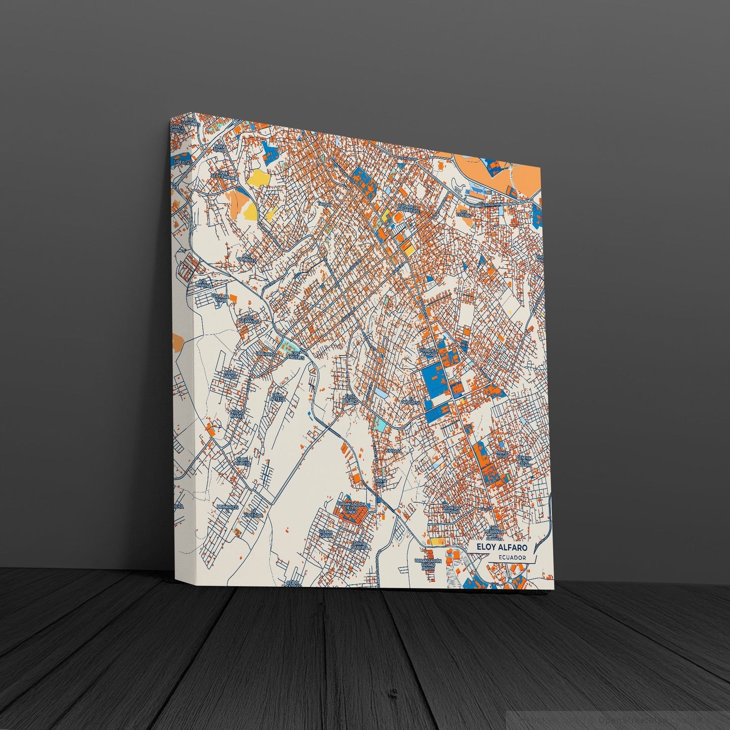 Eloy Alfaro Ecuador Colorful City Map Canvas Print