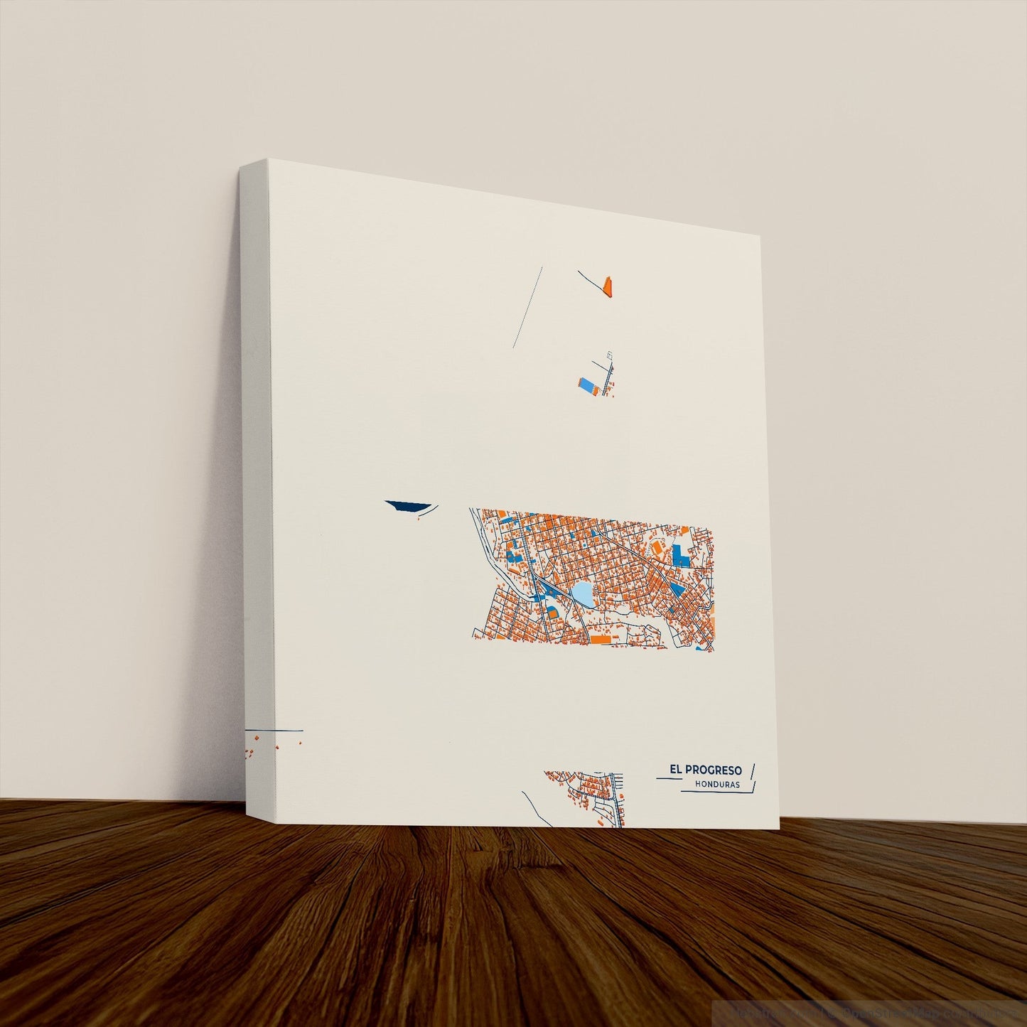 El Progreso Honduras Colorful City Map Canvas Print