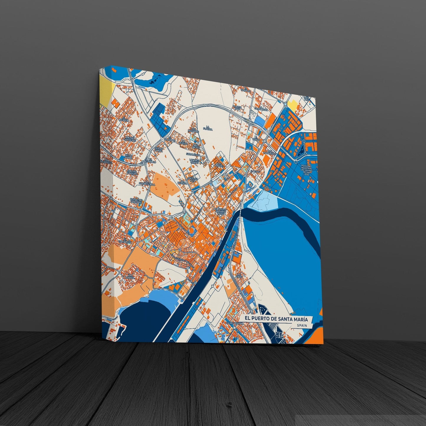 El Puerto De Santa María Spain Colorful City Map Canvas Print