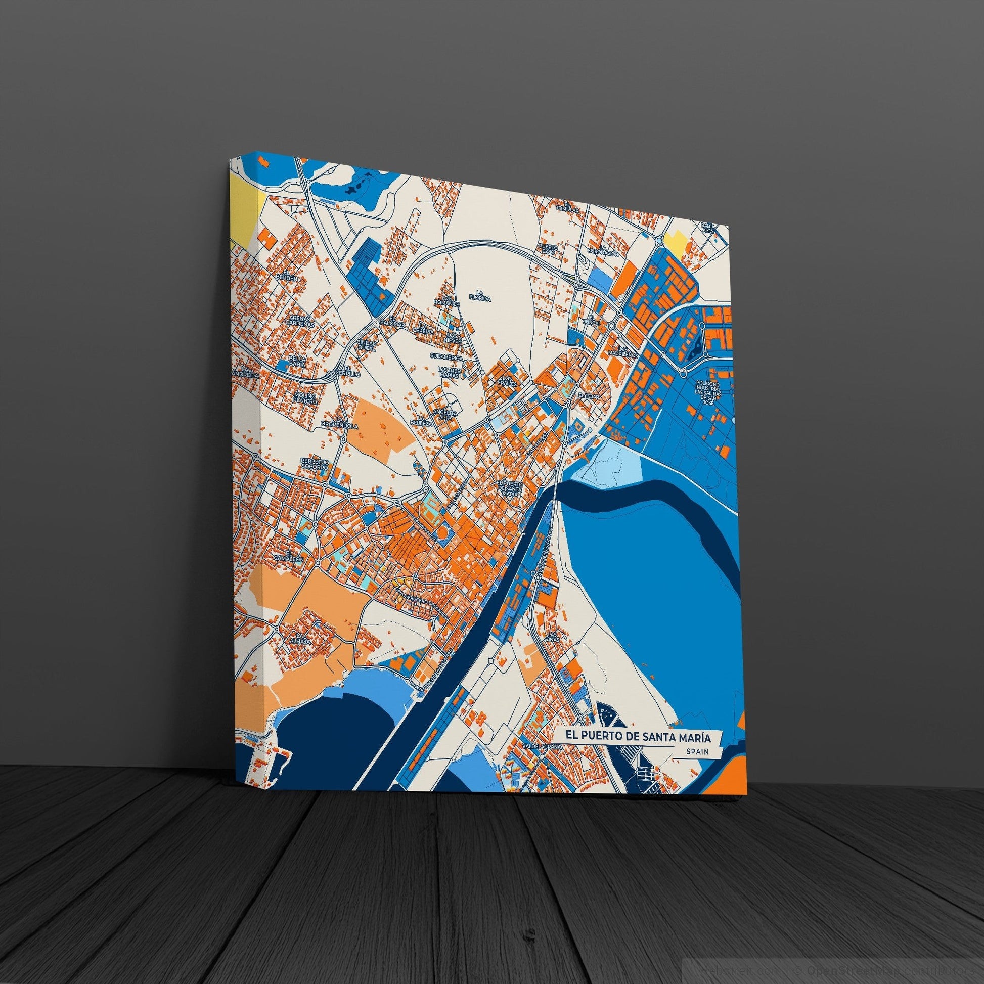 El Puerto De Santa María Spain Colorful City Map Canvas Print