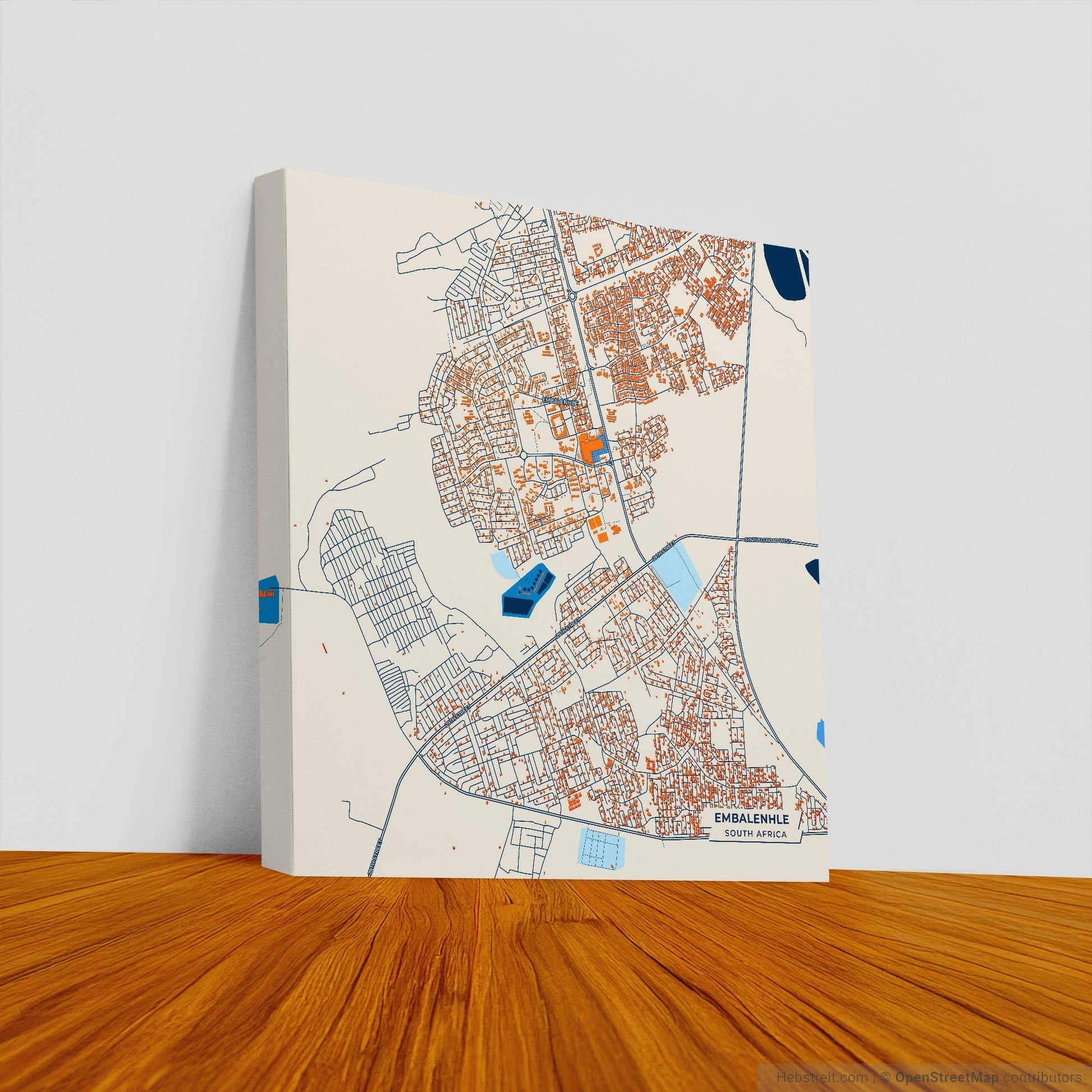 Embalenhle South Africa Colorful City Map Canvas Print
