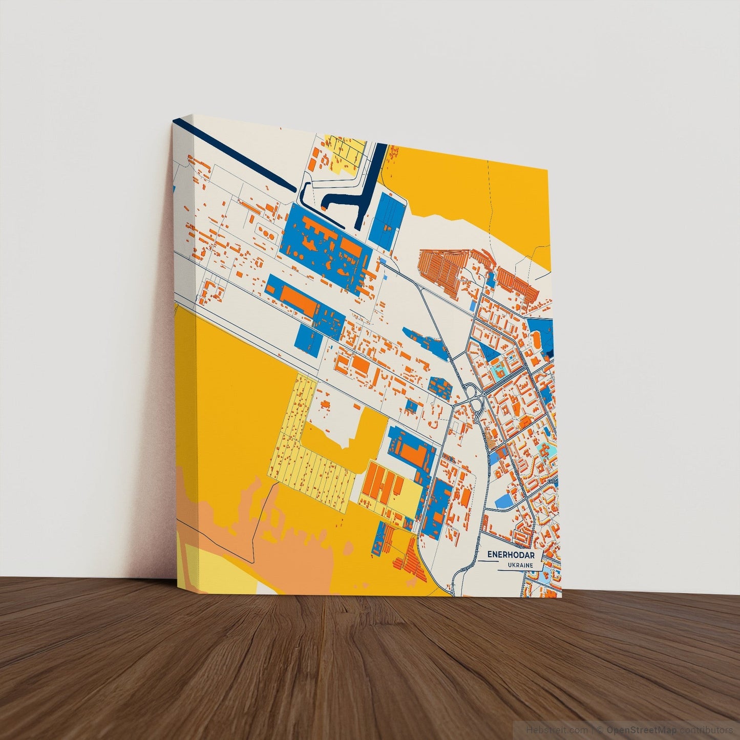 Енергодар Ukraine Colorful City Map Canvas Print