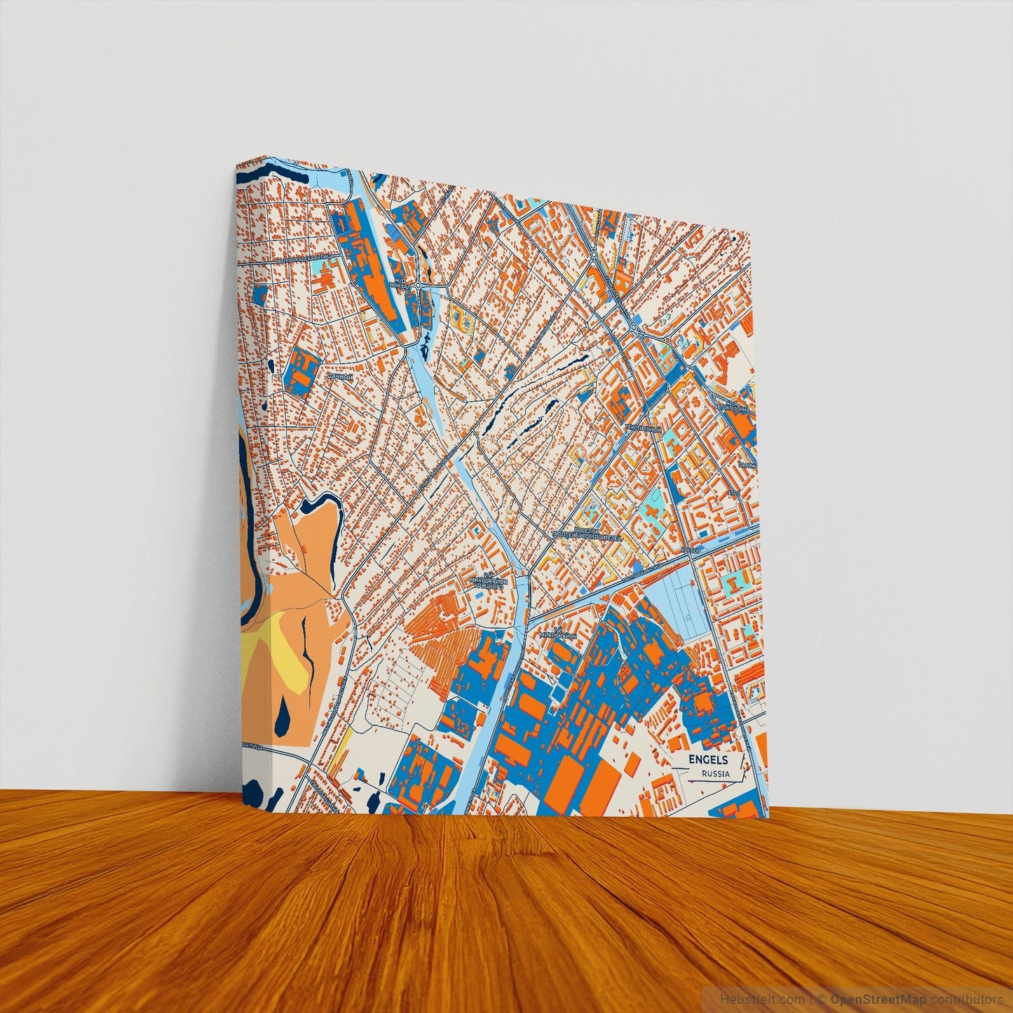 Энгельс Russia Colorful City Map Canvas Print