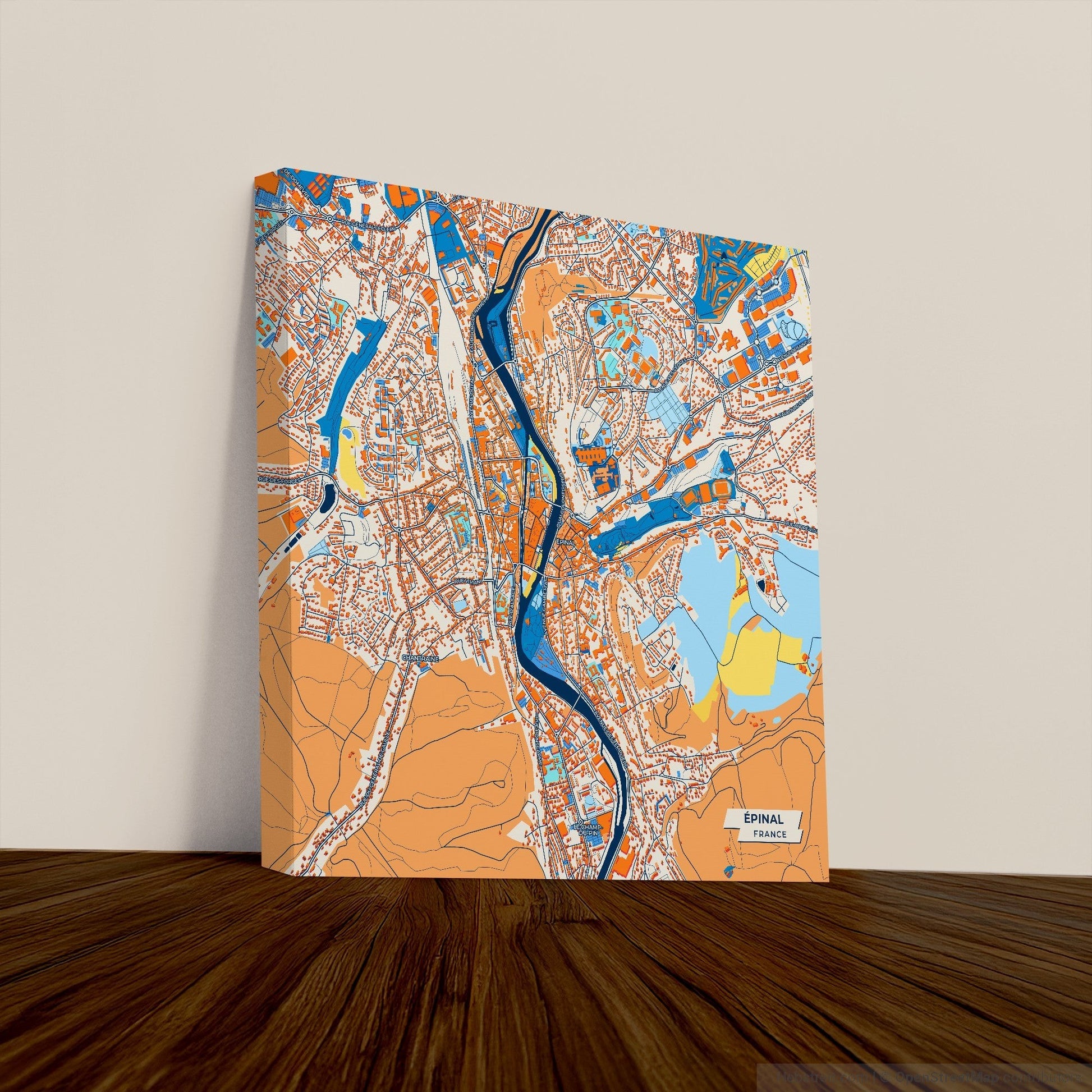 Épinal France Colorful City Map Canvas Print