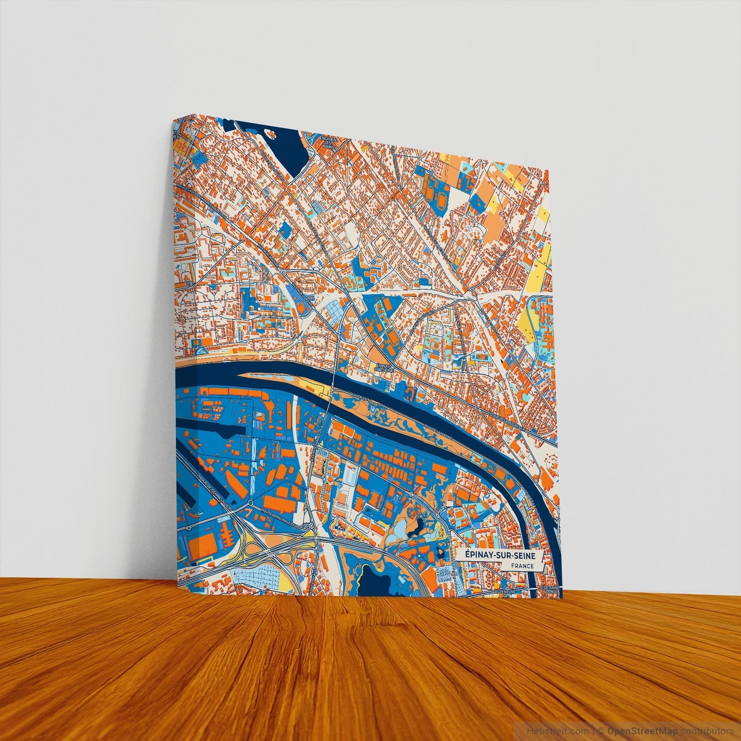 Épinay-Sur-Seine France Colorful City Map Canvas Print
