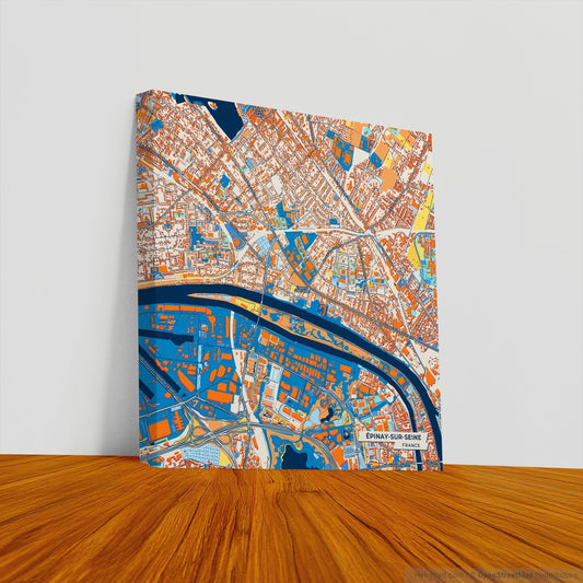 Épinay-Sur-Seine France Colorful City Map Canvas Print