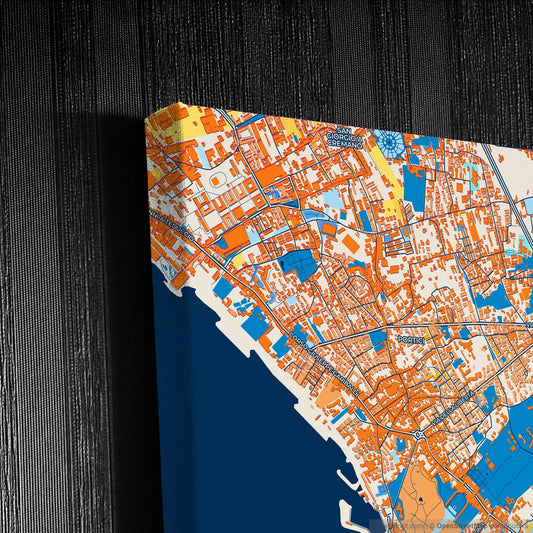 Ercolano Italy Colorful City Map Canvas Print Detail