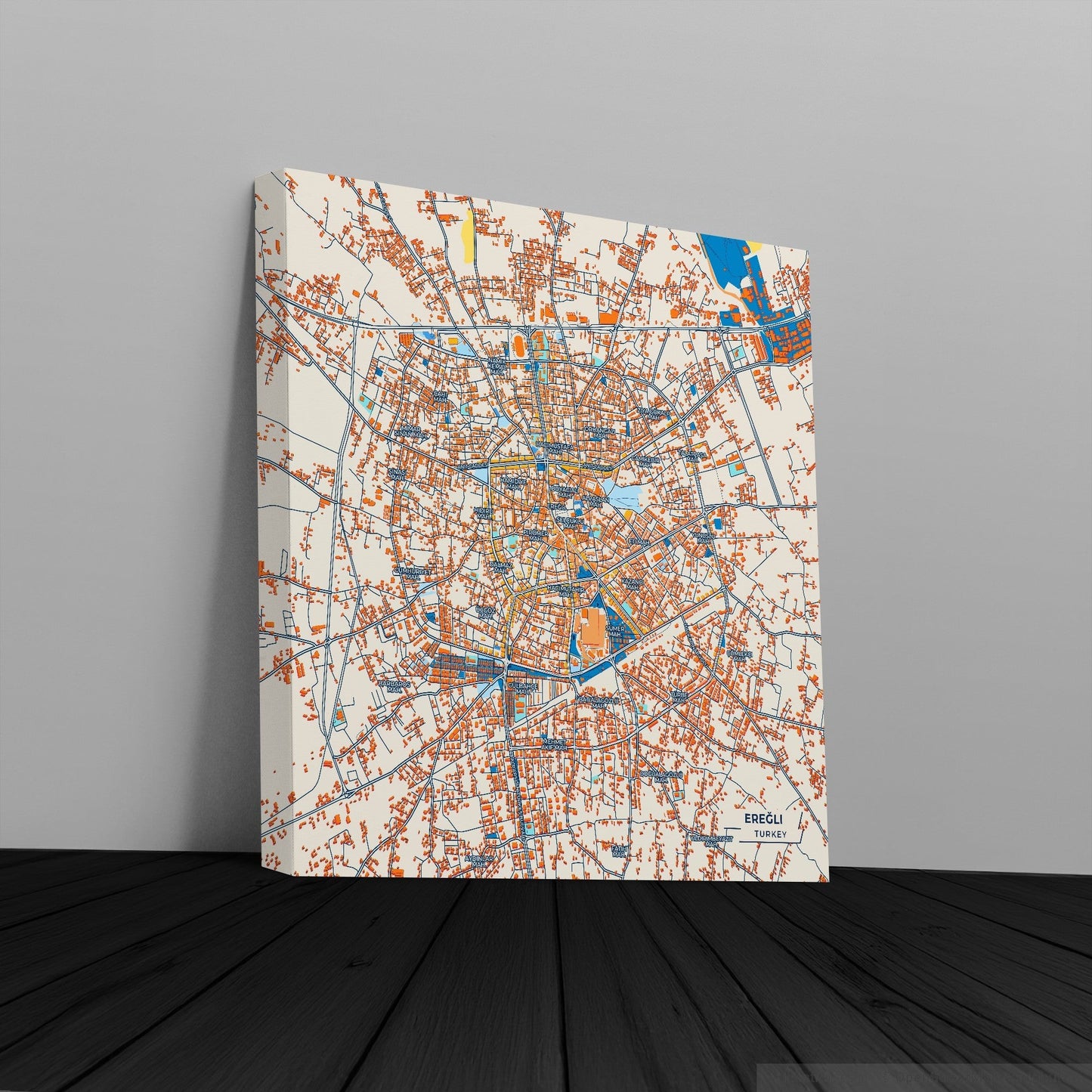 Ereğli Turkey Colorful City Map Canvas Print