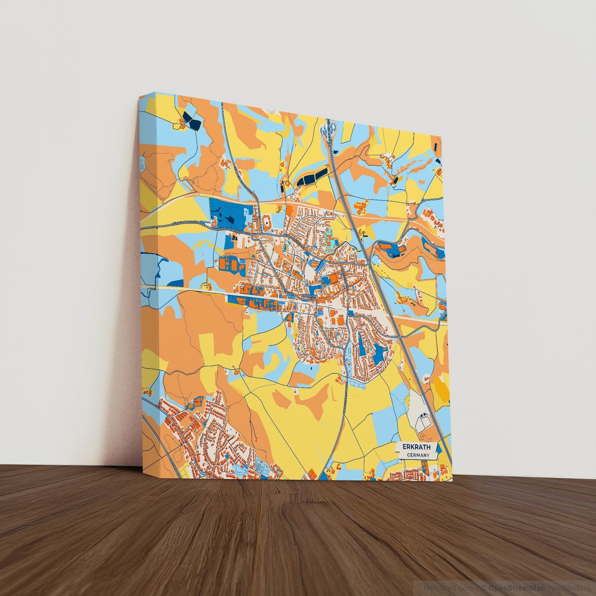 Erkrath Germany Colorful City Map Canvas Print