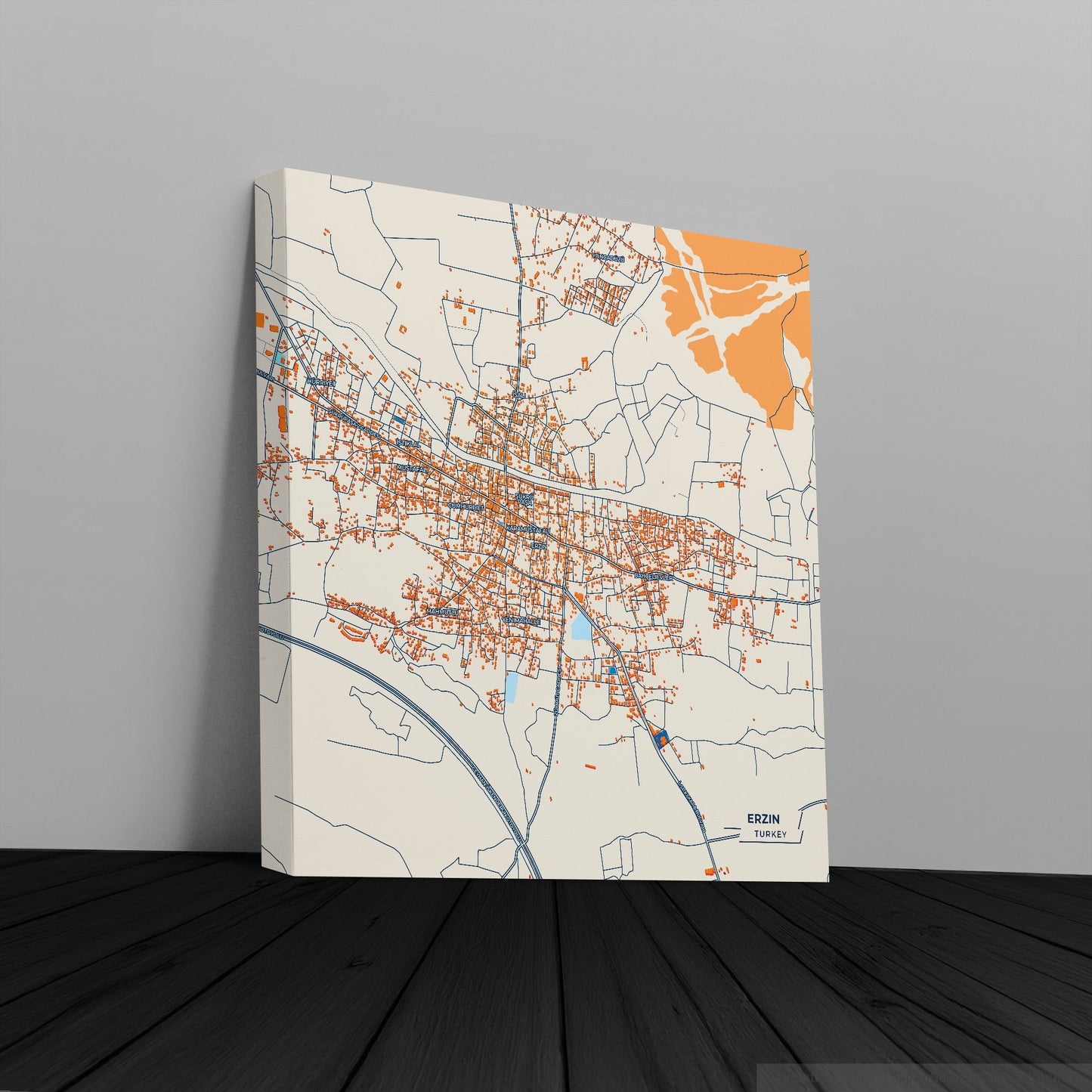 Erzin Turkey Colorful City Map Canvas Print