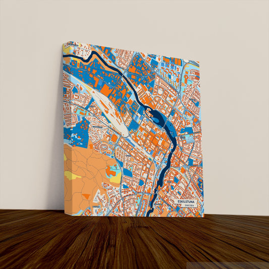 Eskilstuna Sweden Colorful City Map Canvas Print