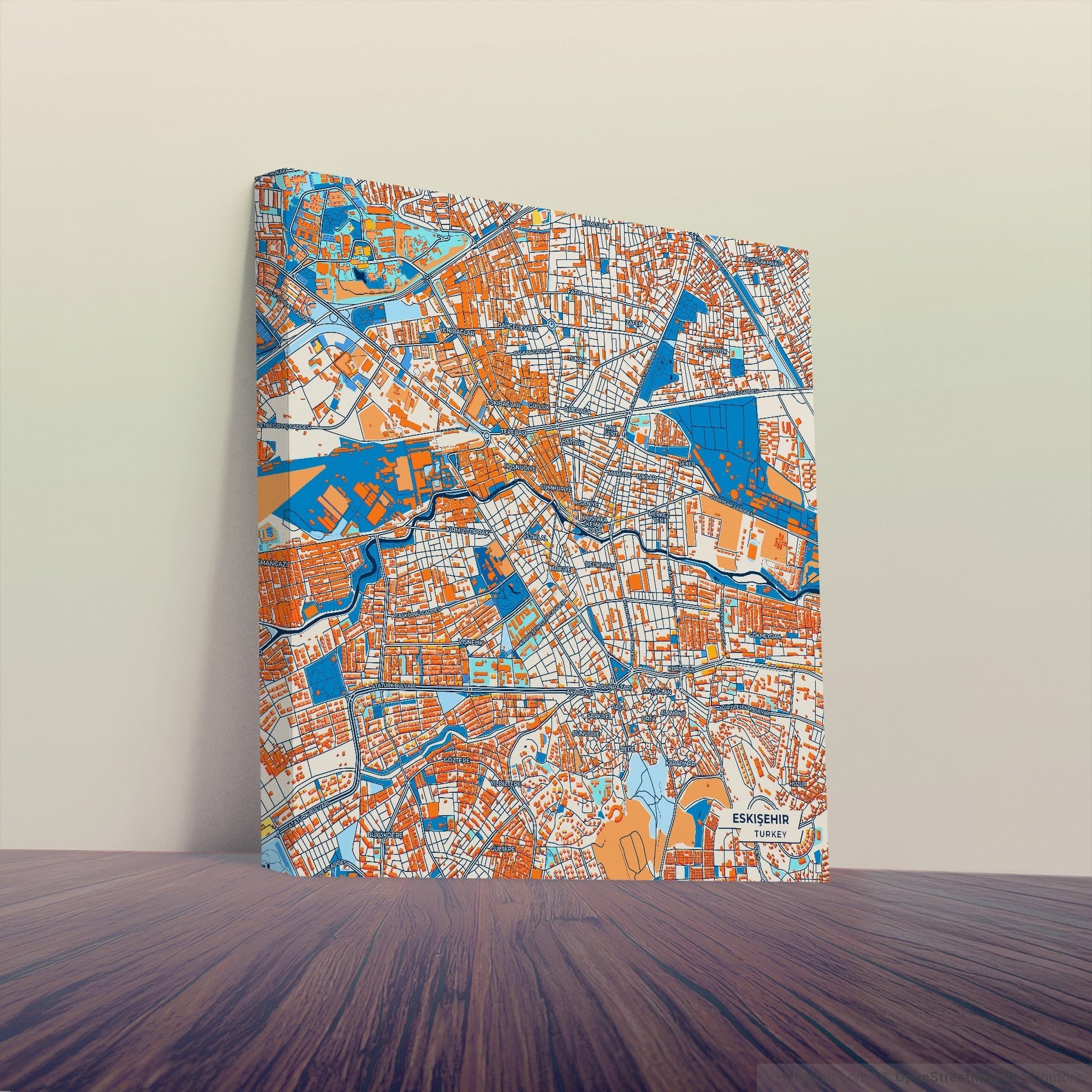 Eski̇şehi̇r Turkey Colorful City Map Canvas Print