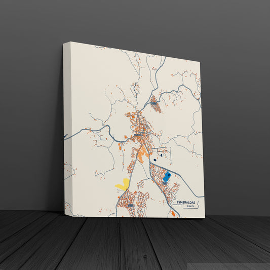 Esmeraldas Brazil Colorful City Map Canvas Print