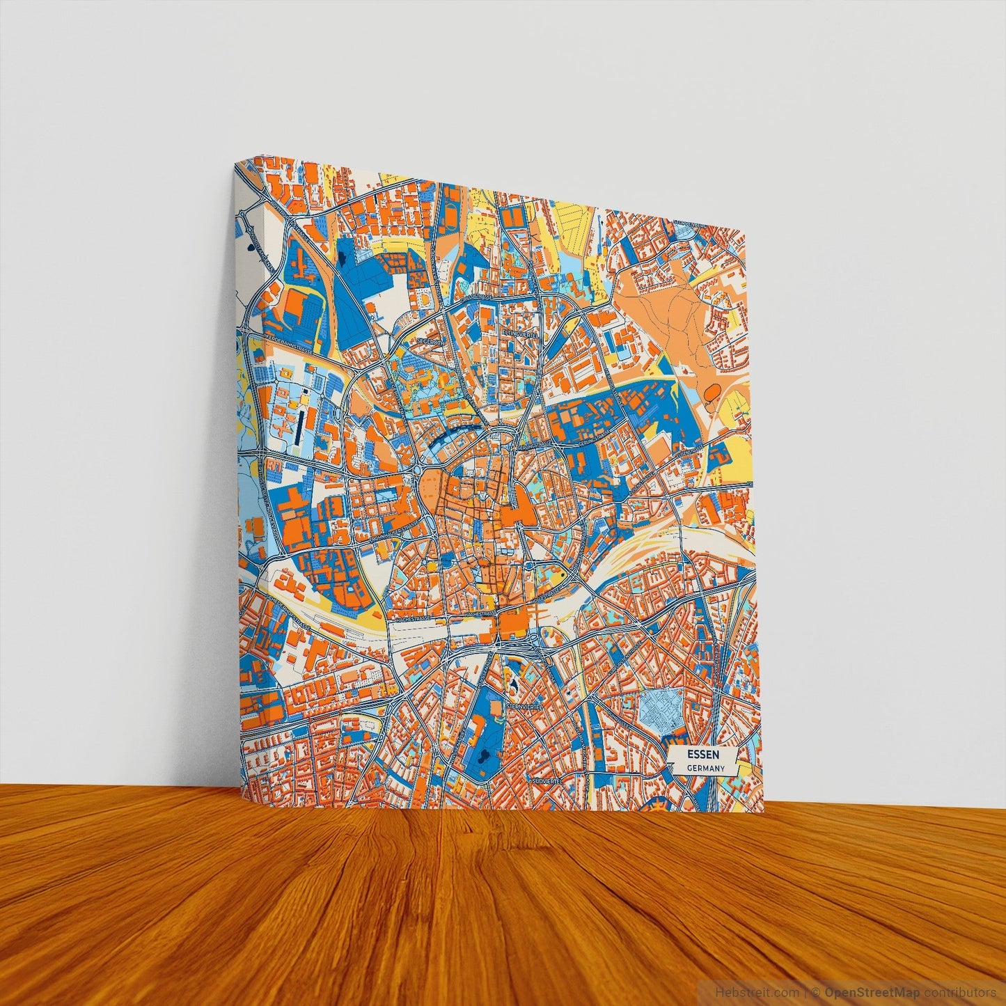 Essen Germany Colorful City Map Canvas Print