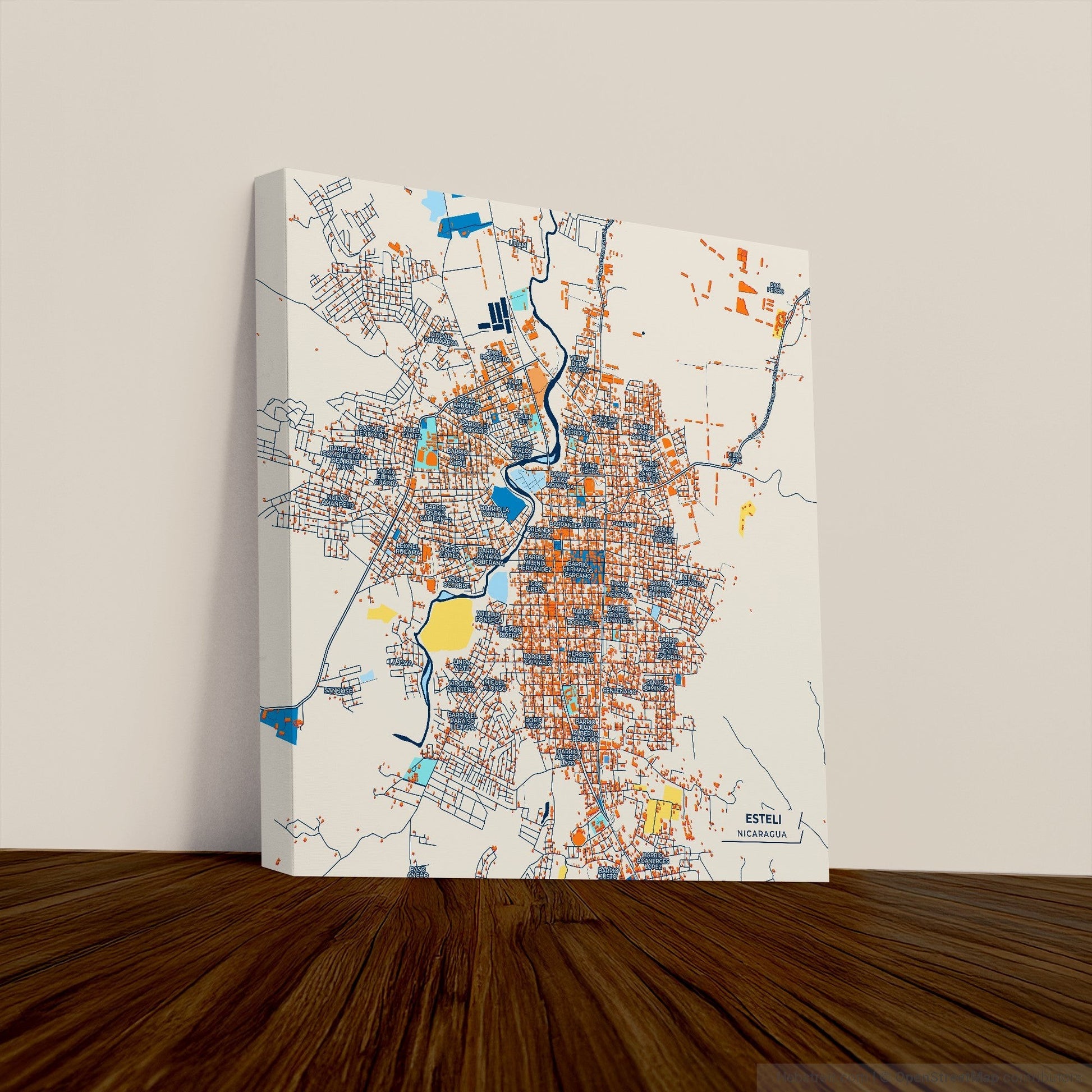 Esteli Nicaragua Colorful City Map Canvas Print