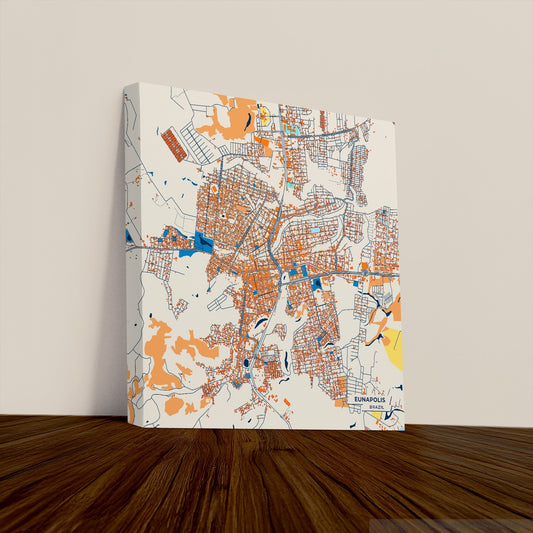 Eunapolis Brazil Colorful City Map Canvas Print