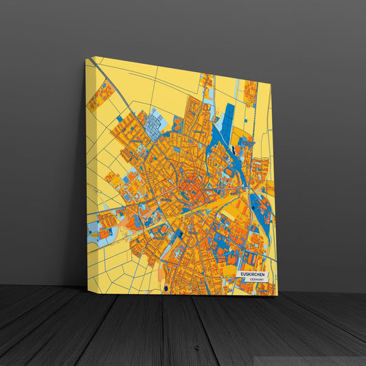 Euskirchen Germany Colorful City Map Canvas Print