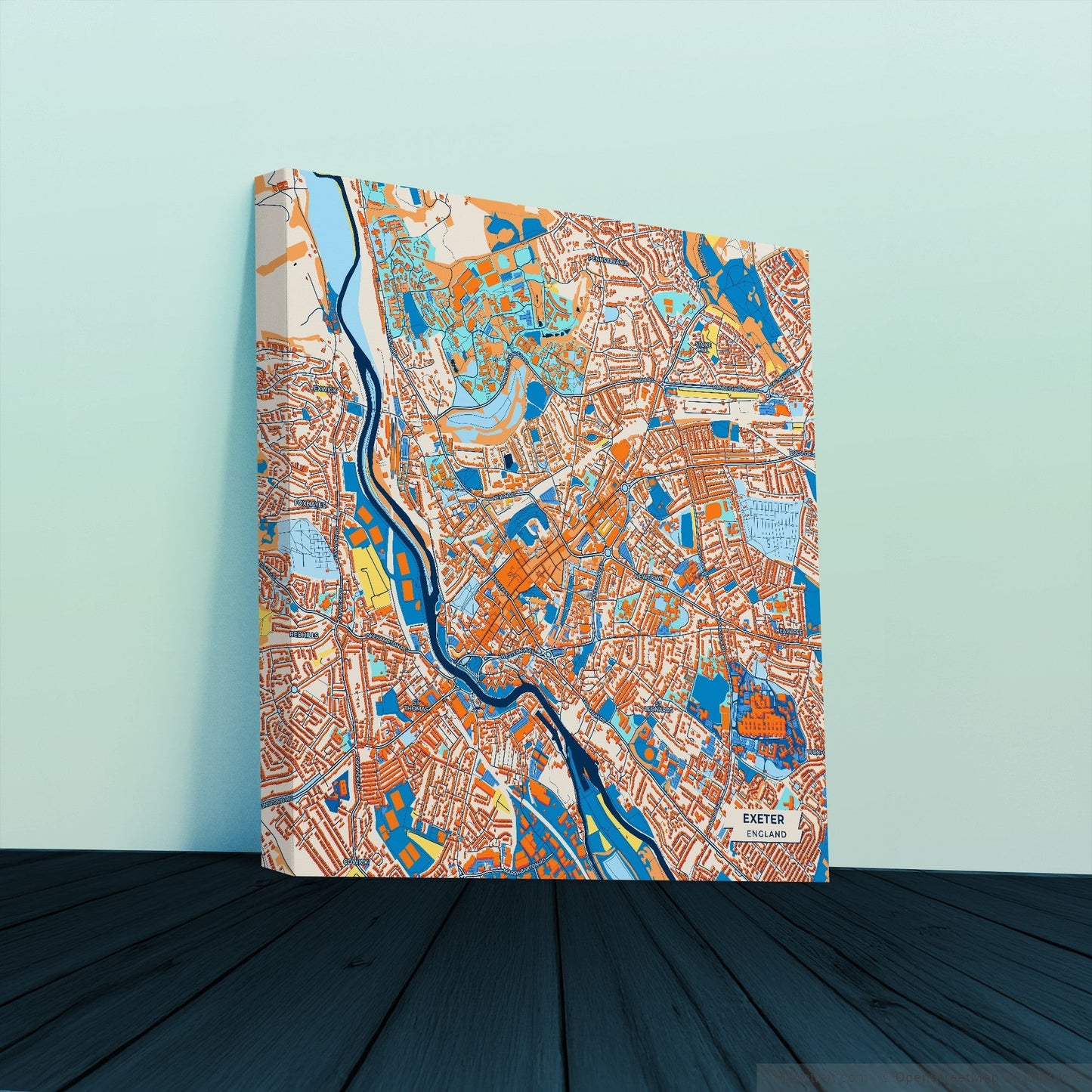 Exeter England Colorful City Map Canvas Print