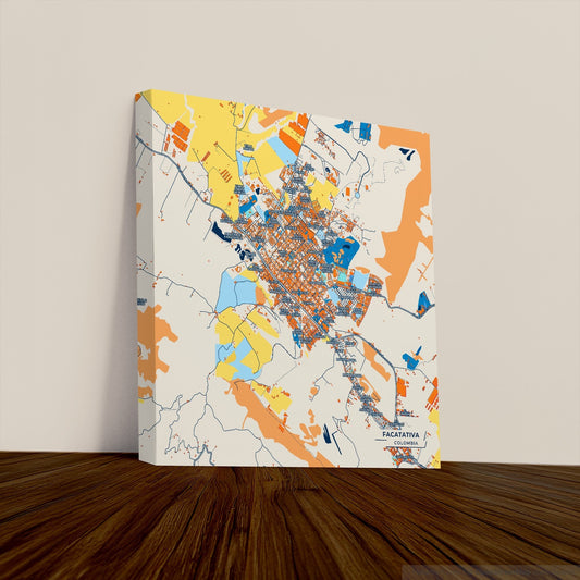 Facatativa Colombia Colorful City Map Canvas Print
