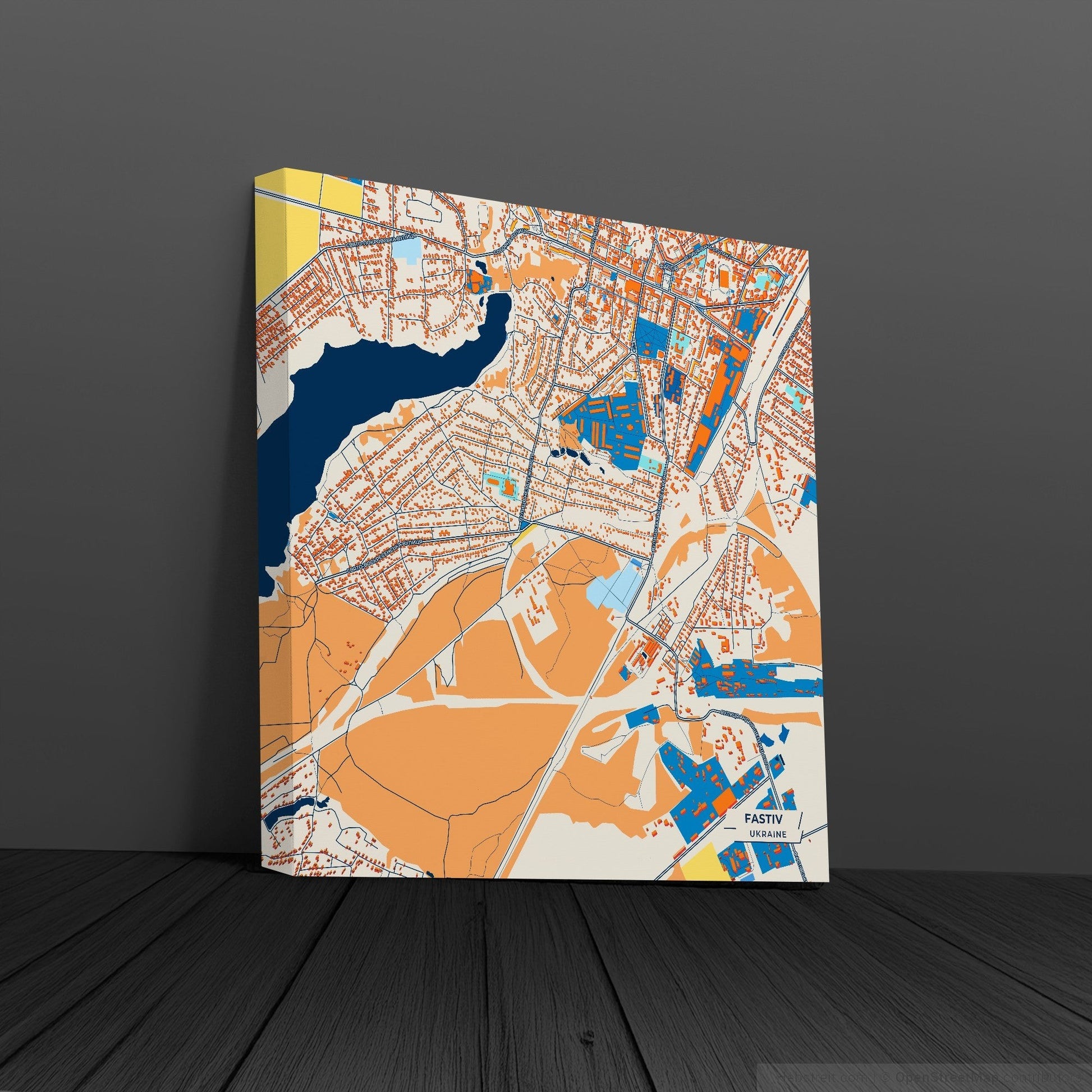Фастів Ukraine Colorful City Map Canvas Print