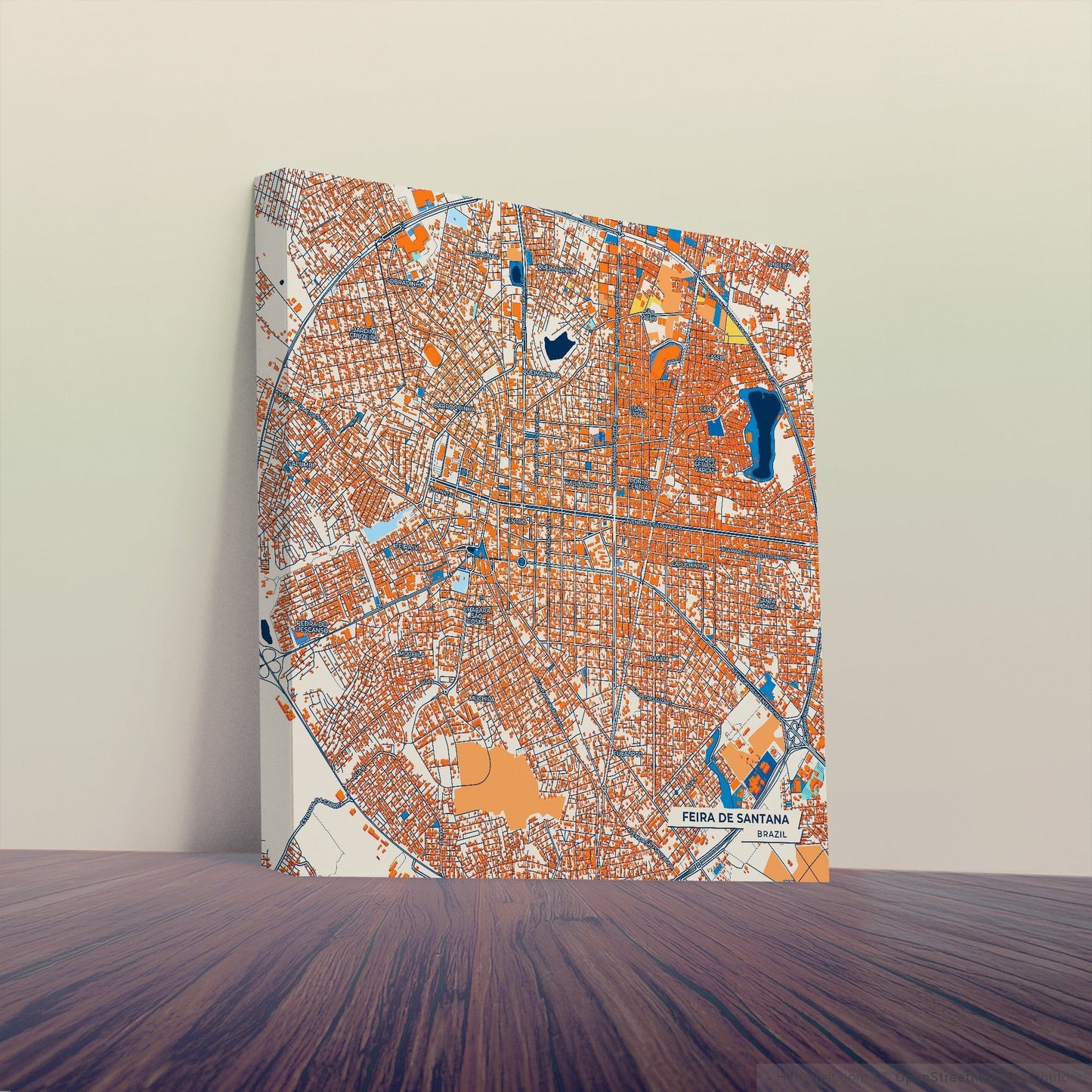 Feira De Santana Brazil Colorful City Map Canvas Print