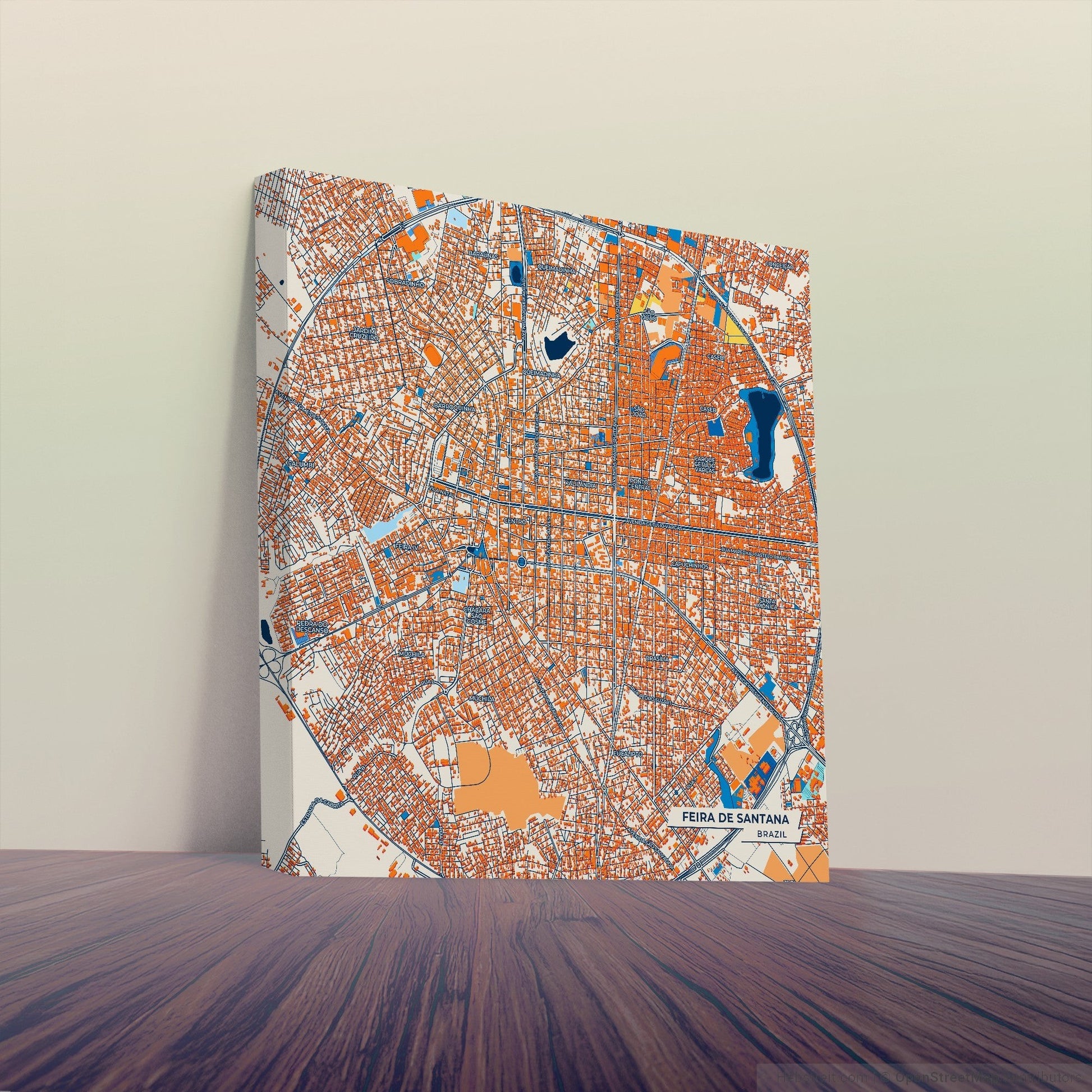 Feira De Santana Brazil Colorful City Map Canvas Print