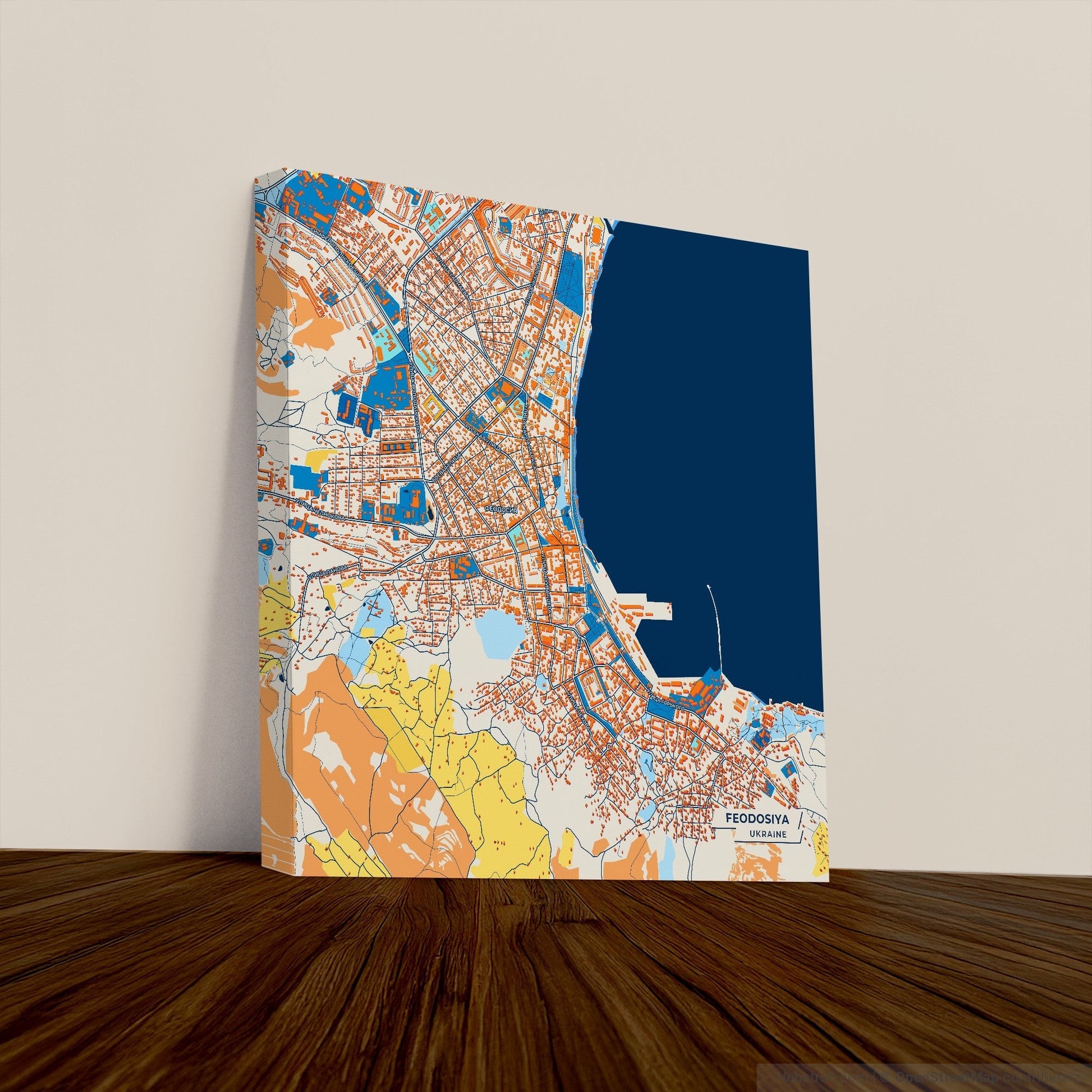 Феодосія Ukraine Colorful City Map Canvas Print