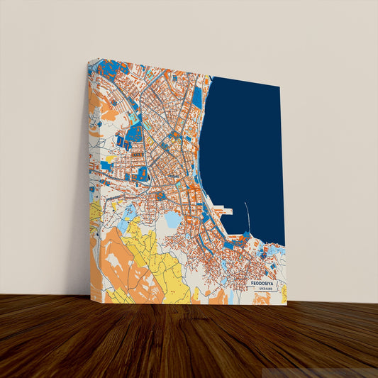 Феодосія Ukraine Colorful City Map Canvas Print