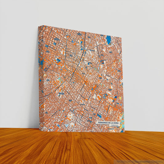 Fernando De La Mora Paraguay Colorful City Map Canvas Print