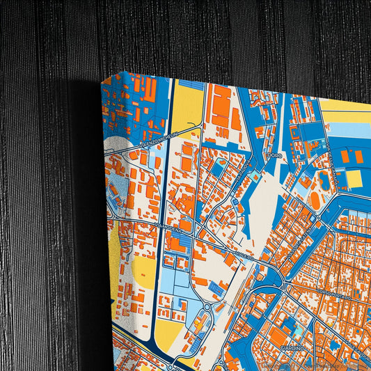 Ferrara Italy Colorful City Map Canvas Print Detail