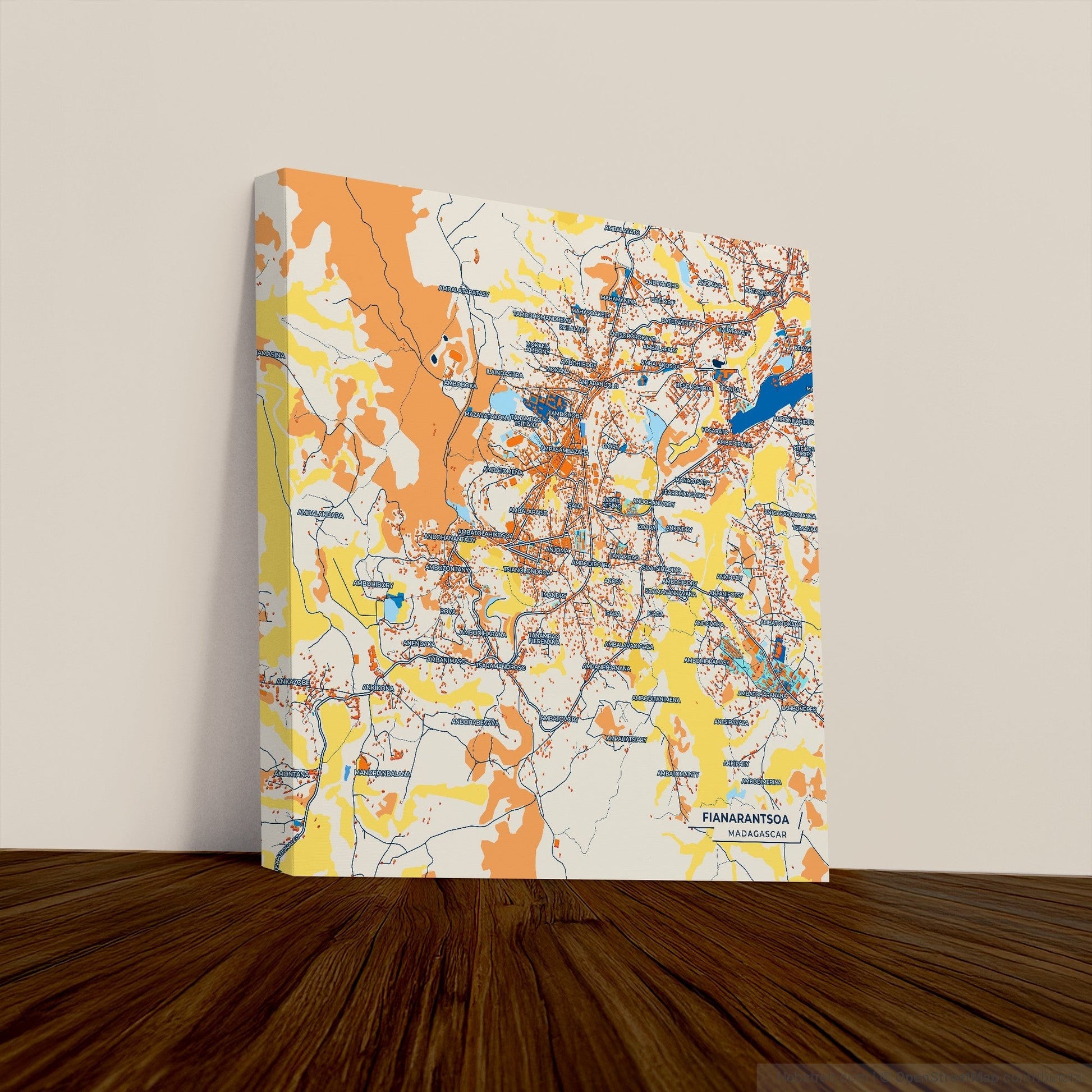 Fianarantsoa Madagascar Colorful City Map Canvas Print