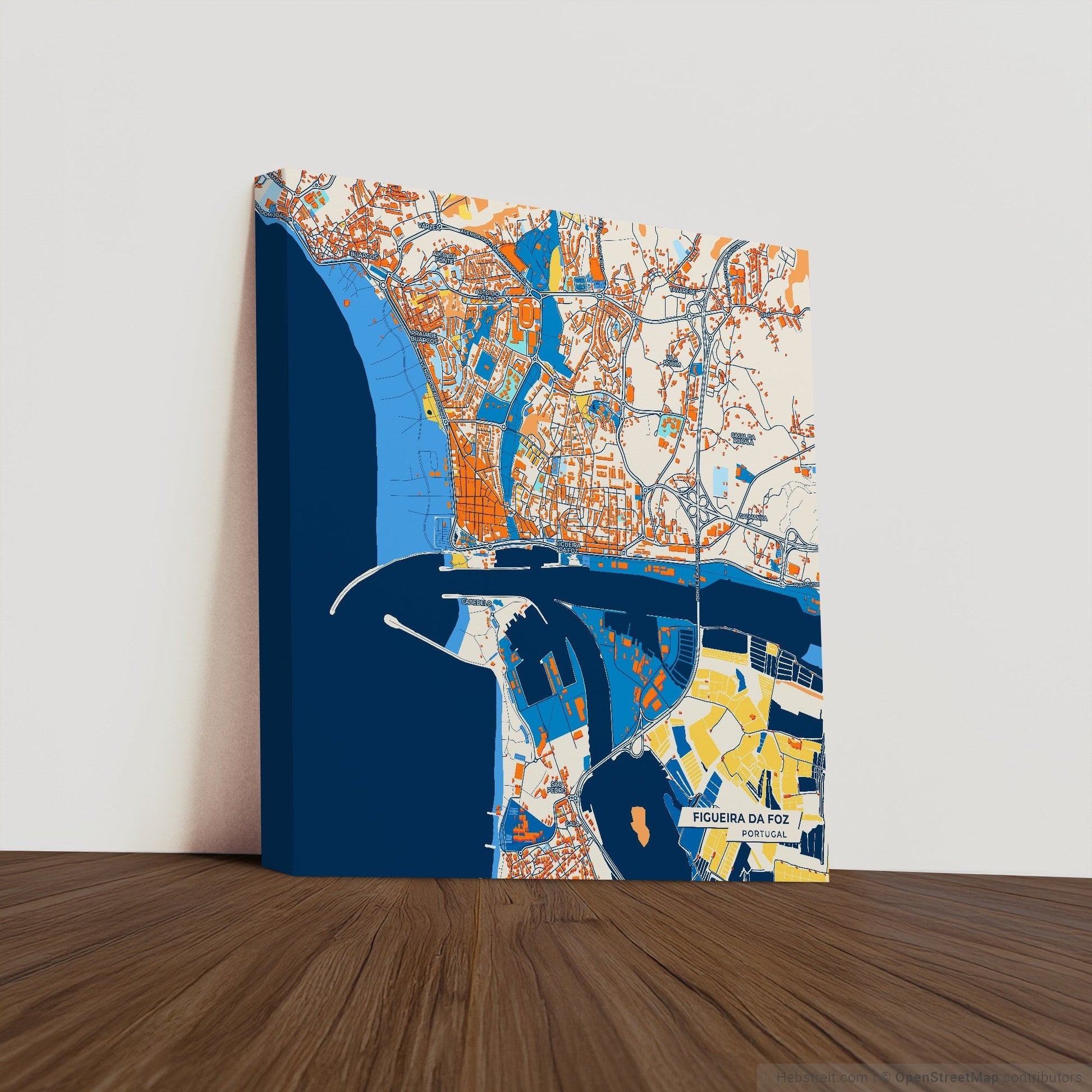 Figueira Da Foz Portugal Colorful City Map Canvas Print