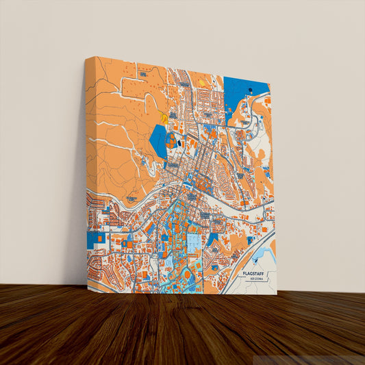 Flagstaff Arizona Colorful City Map Canvas Print
