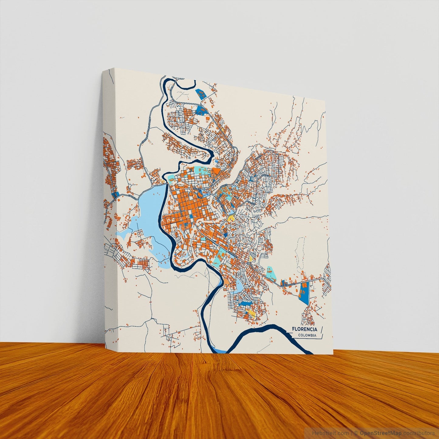 Florencia Colombia Colorful City Map Canvas Print