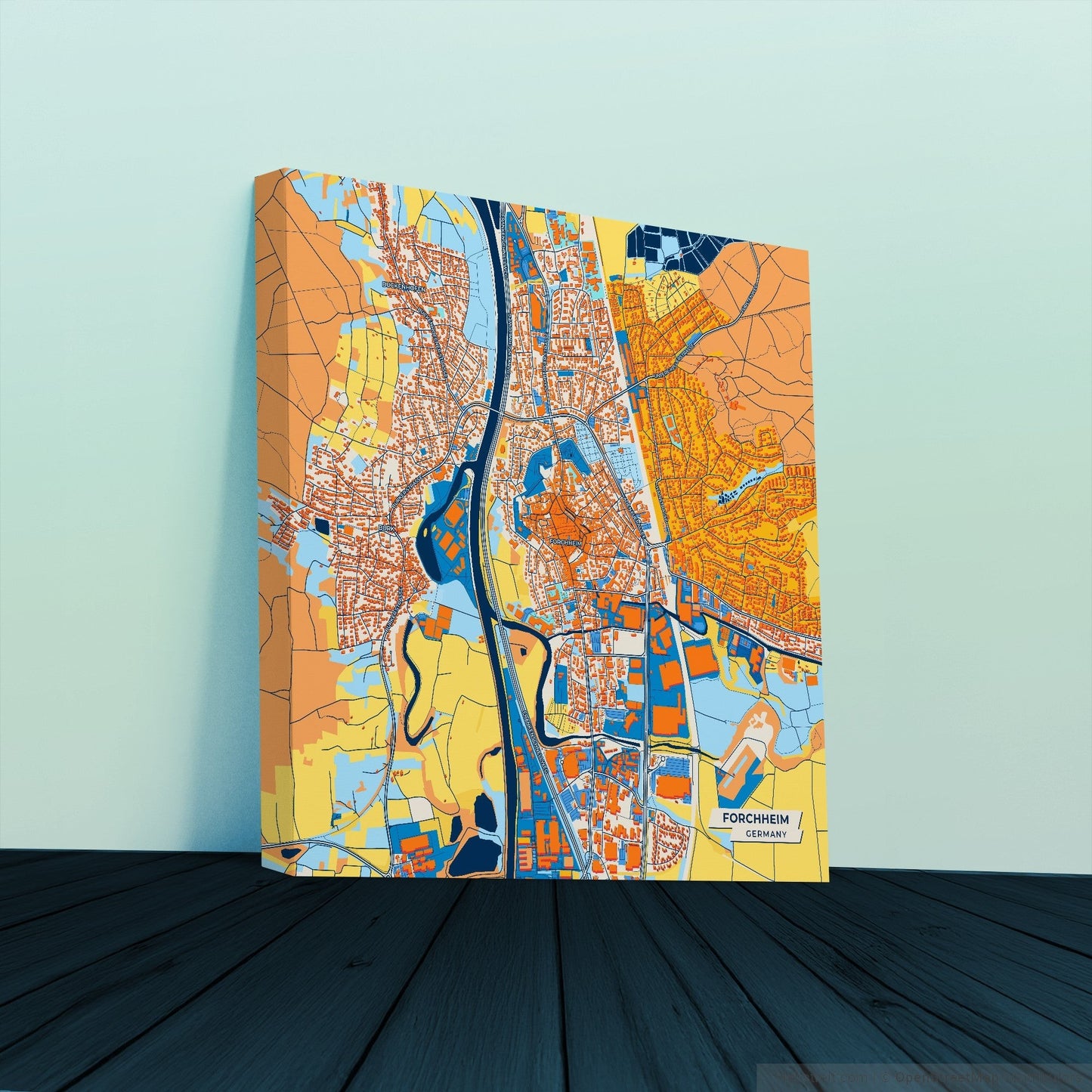 Forchheim Germany Colorful City Map Canvas Print