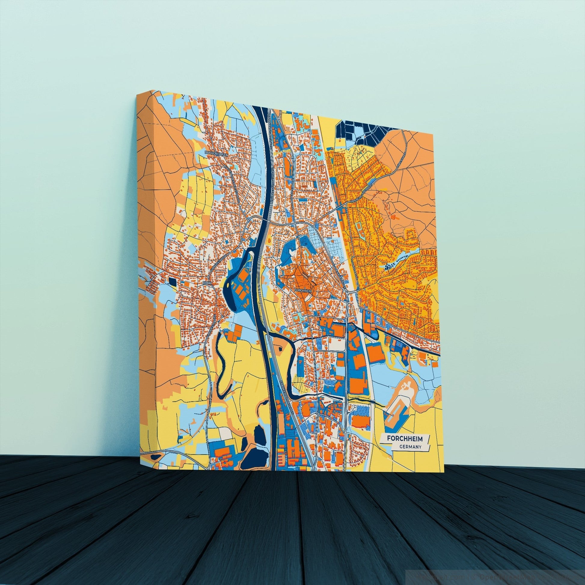 Forchheim Germany Colorful City Map Canvas Print